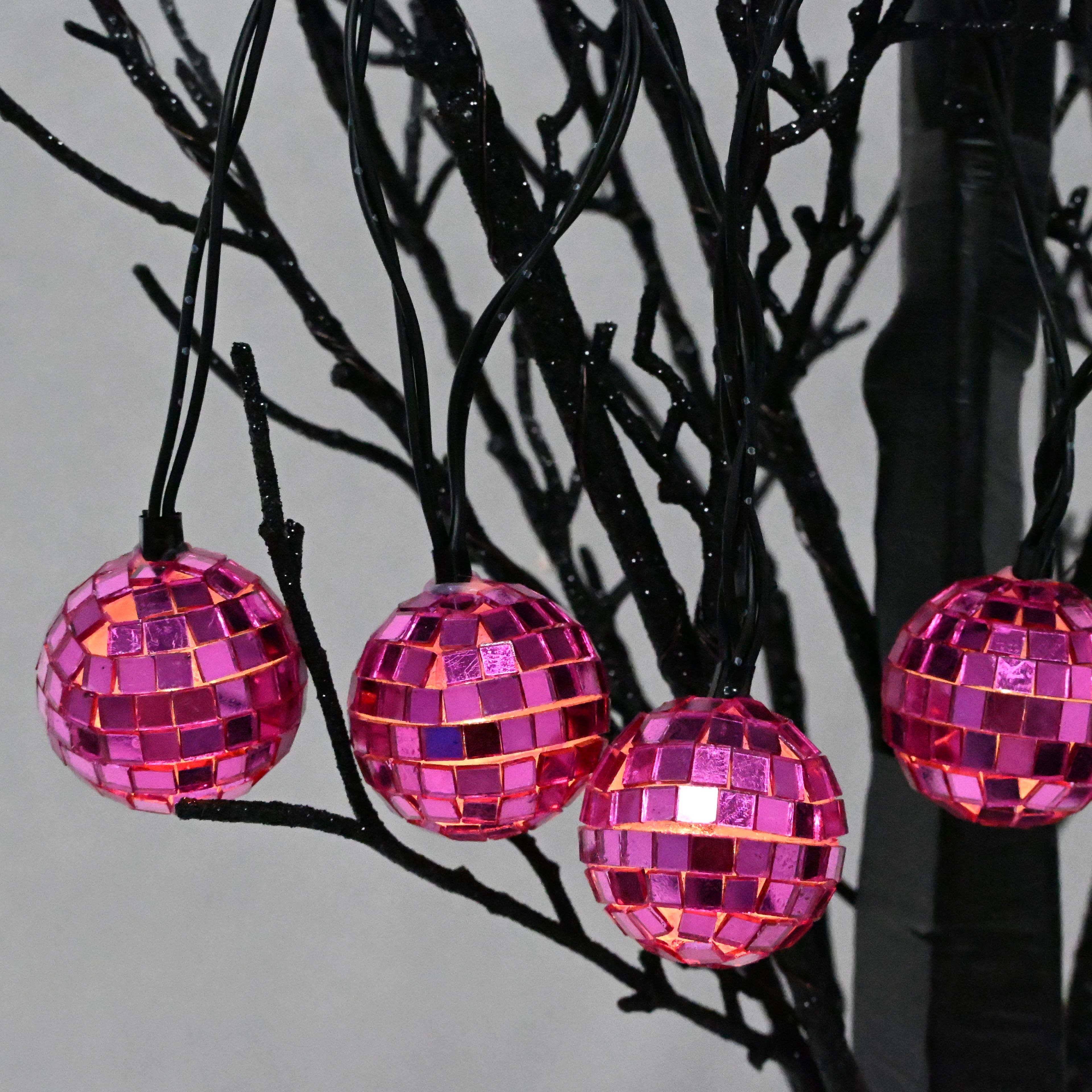 10ct. Warm White LED Pink Disco Ball Icon String Lights by Ashland&#xAE;