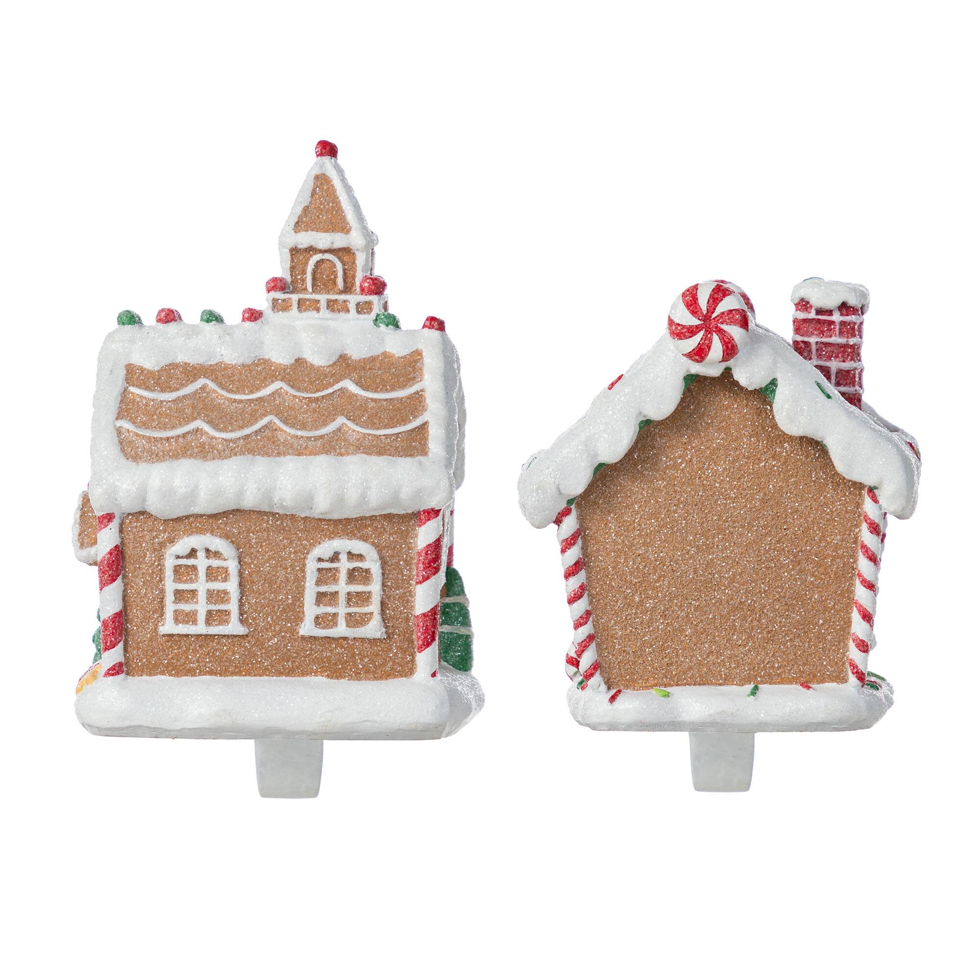 Glitzhome&#xAE; Gingerbread House Stocking Holder Set