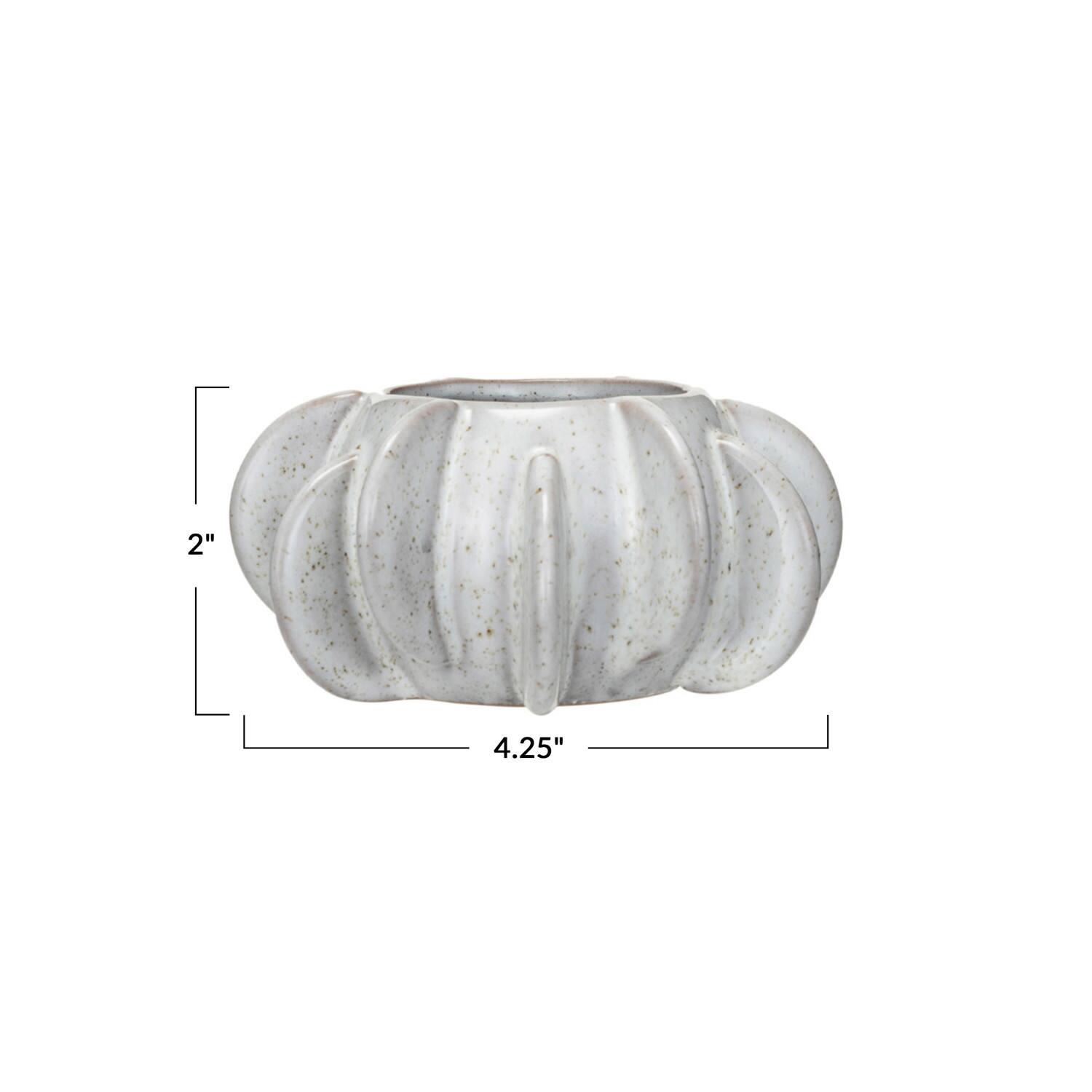 Hello Honey® 4.25" White Reactive Glaze Speckled Stoneware Planter