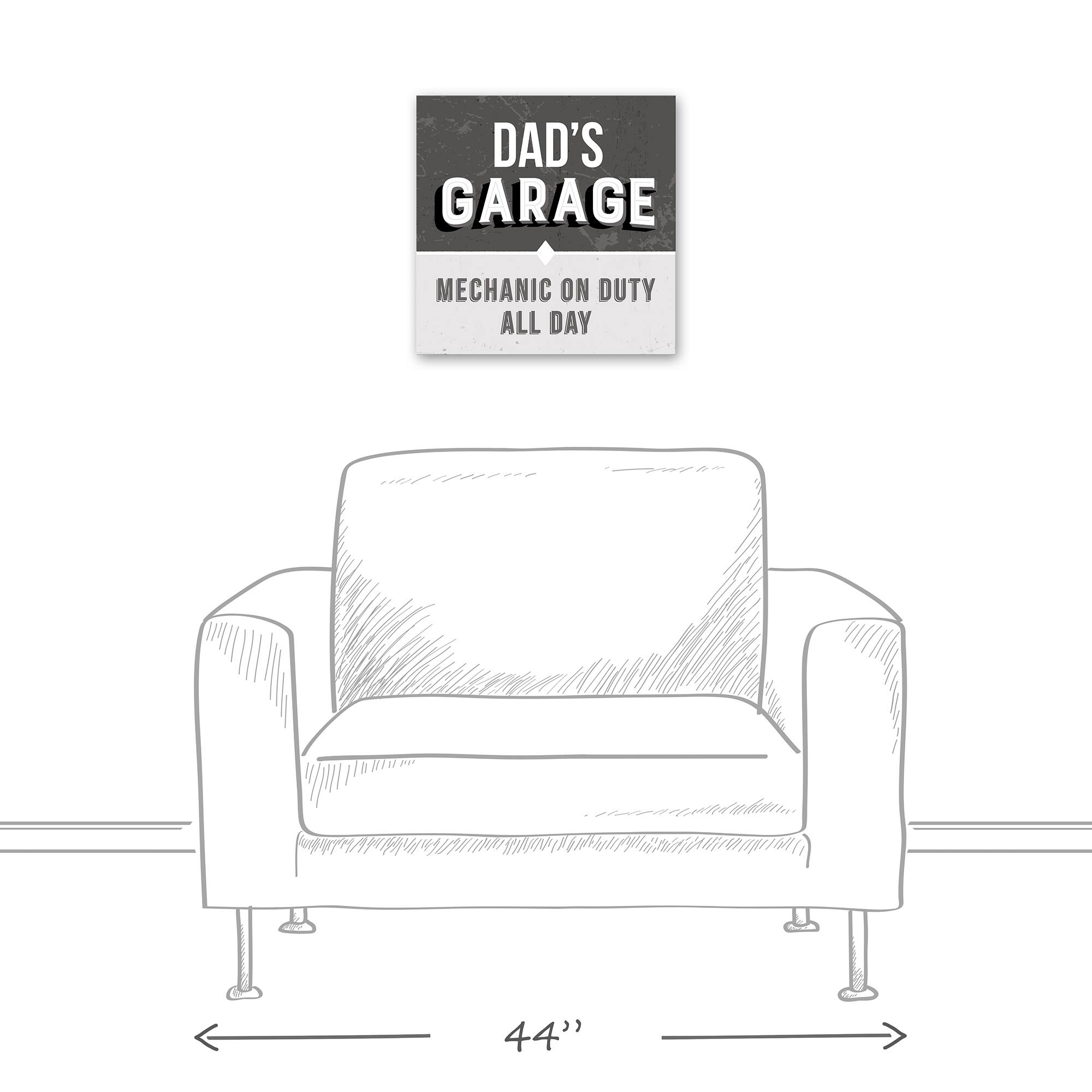 Garage Gray Dad Canvas Wall Art