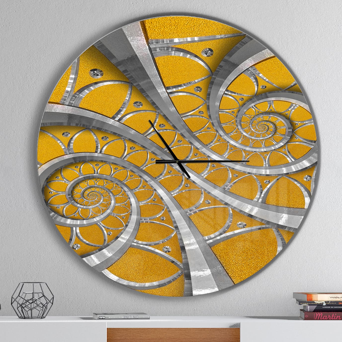 Designart &#x27;Time Spiral In Antique Style Modern Wall Clock
