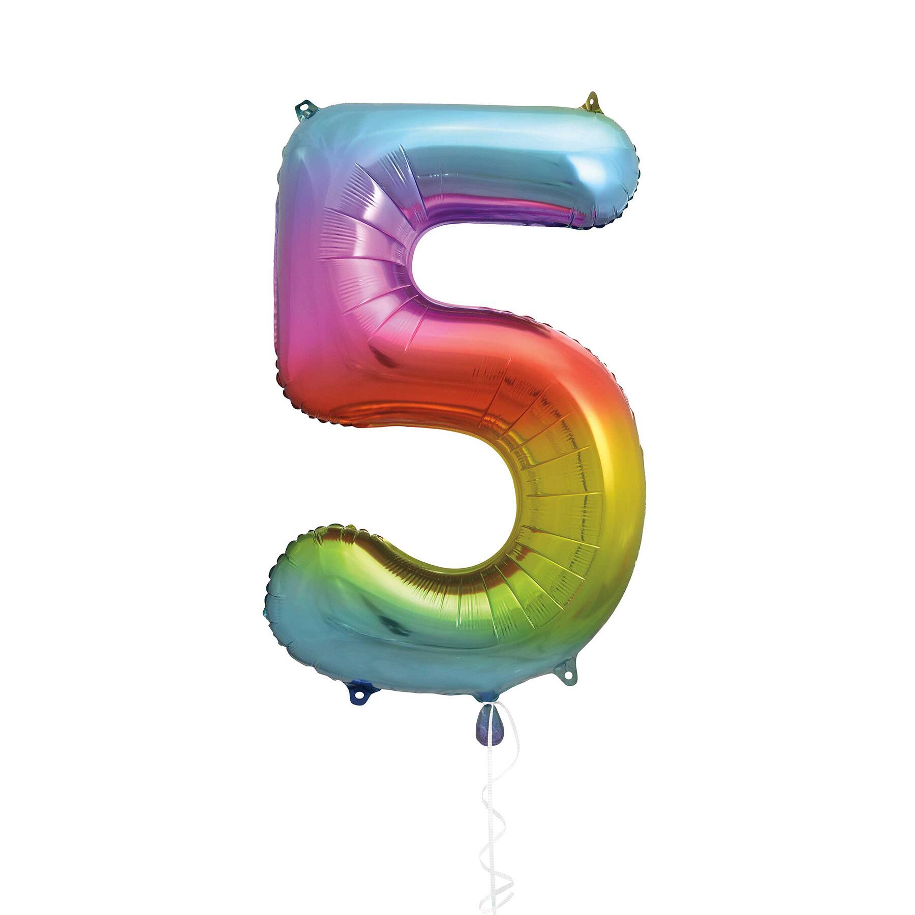 34&#x22; Giant Foil Rainbow Number Balloon