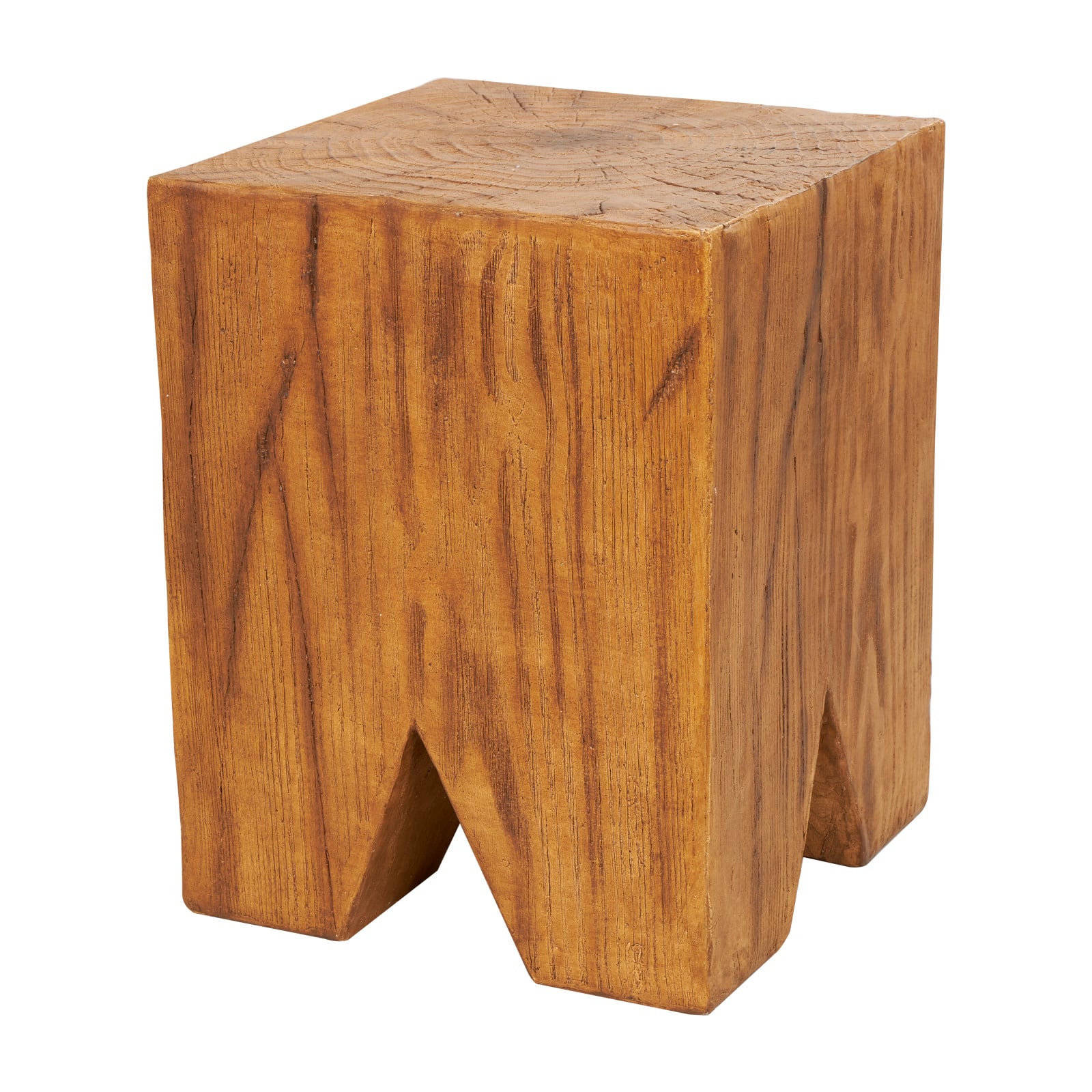 18&#x22; Brown Block Outdoor Accent Table