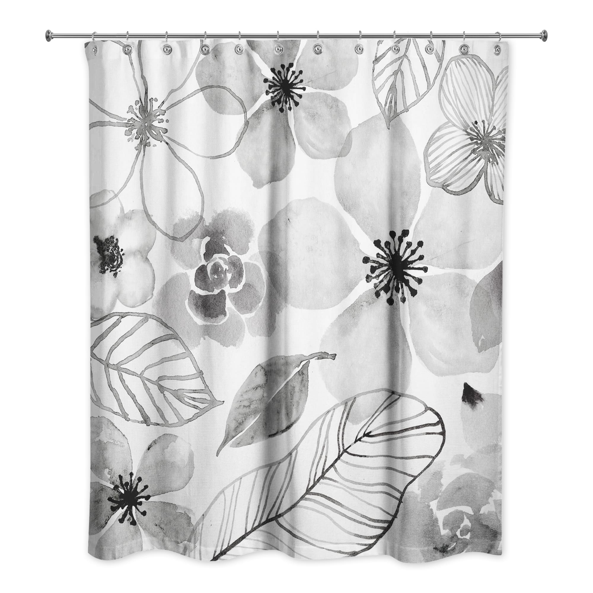 Watercolor Flowers Shower Curtain