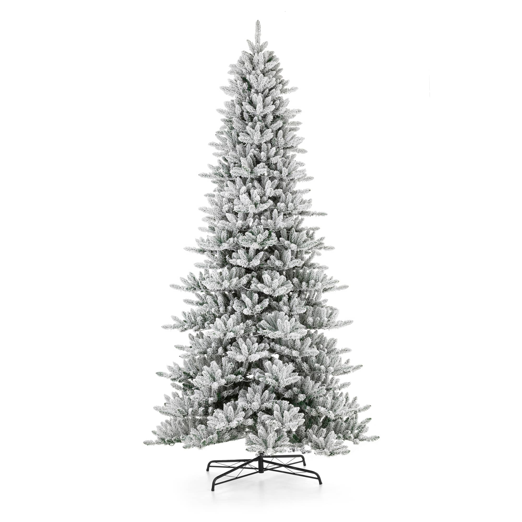 11ft. Pre-Lit Flocked Fir Artificial Christmas Tree, Warm White Lights