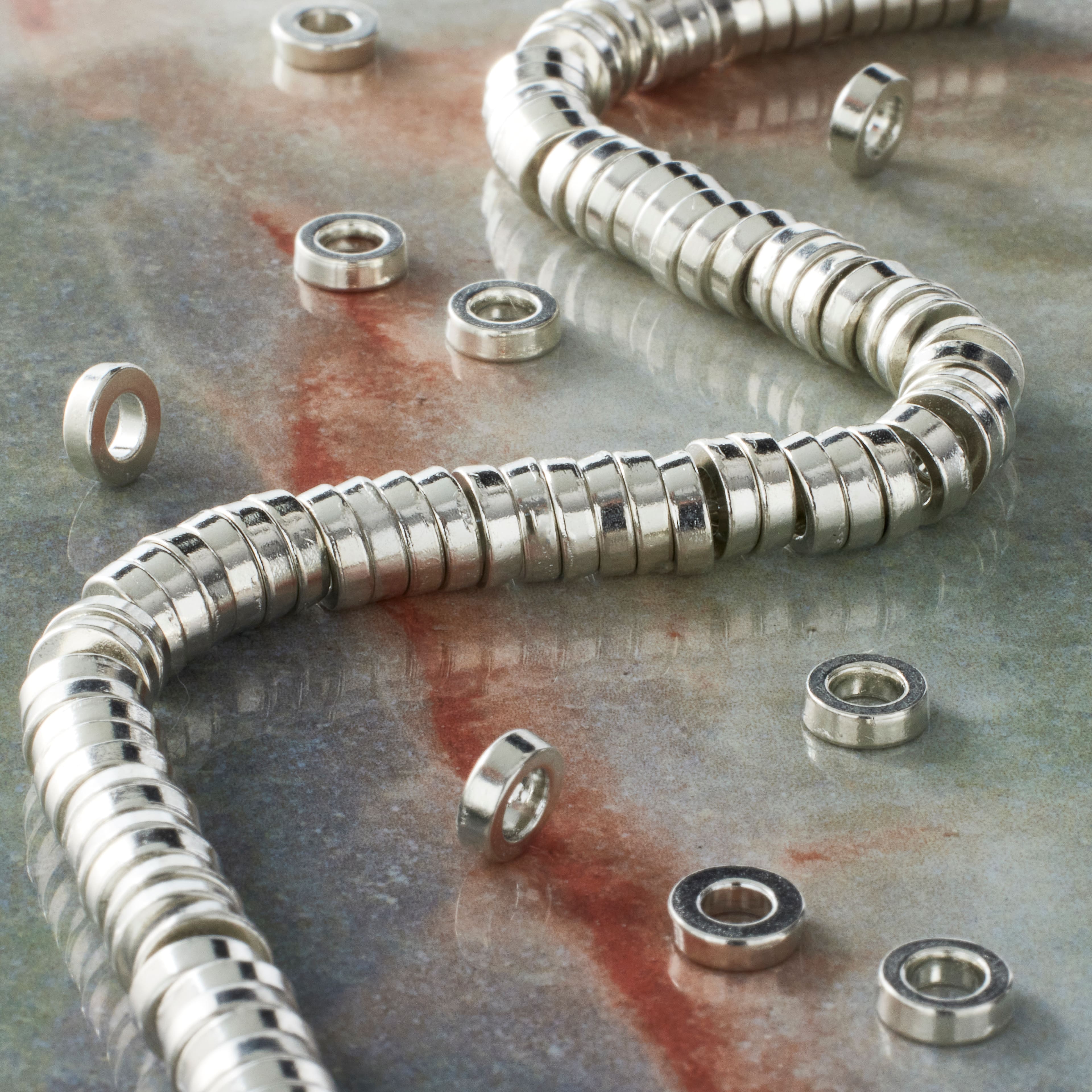 Silver Metal Disc Beads by Bead Landing&#x2122;