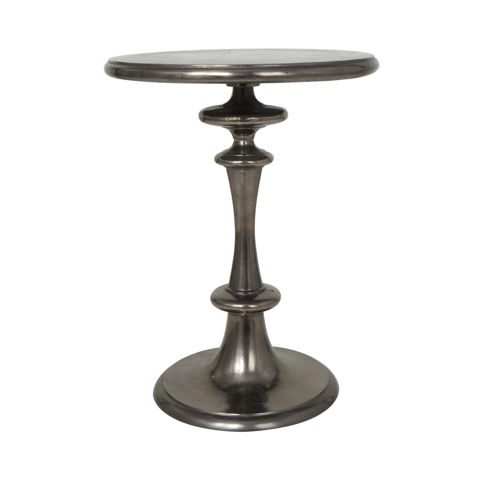 23&#x22; Black Aluminum Turned Style Accent Table