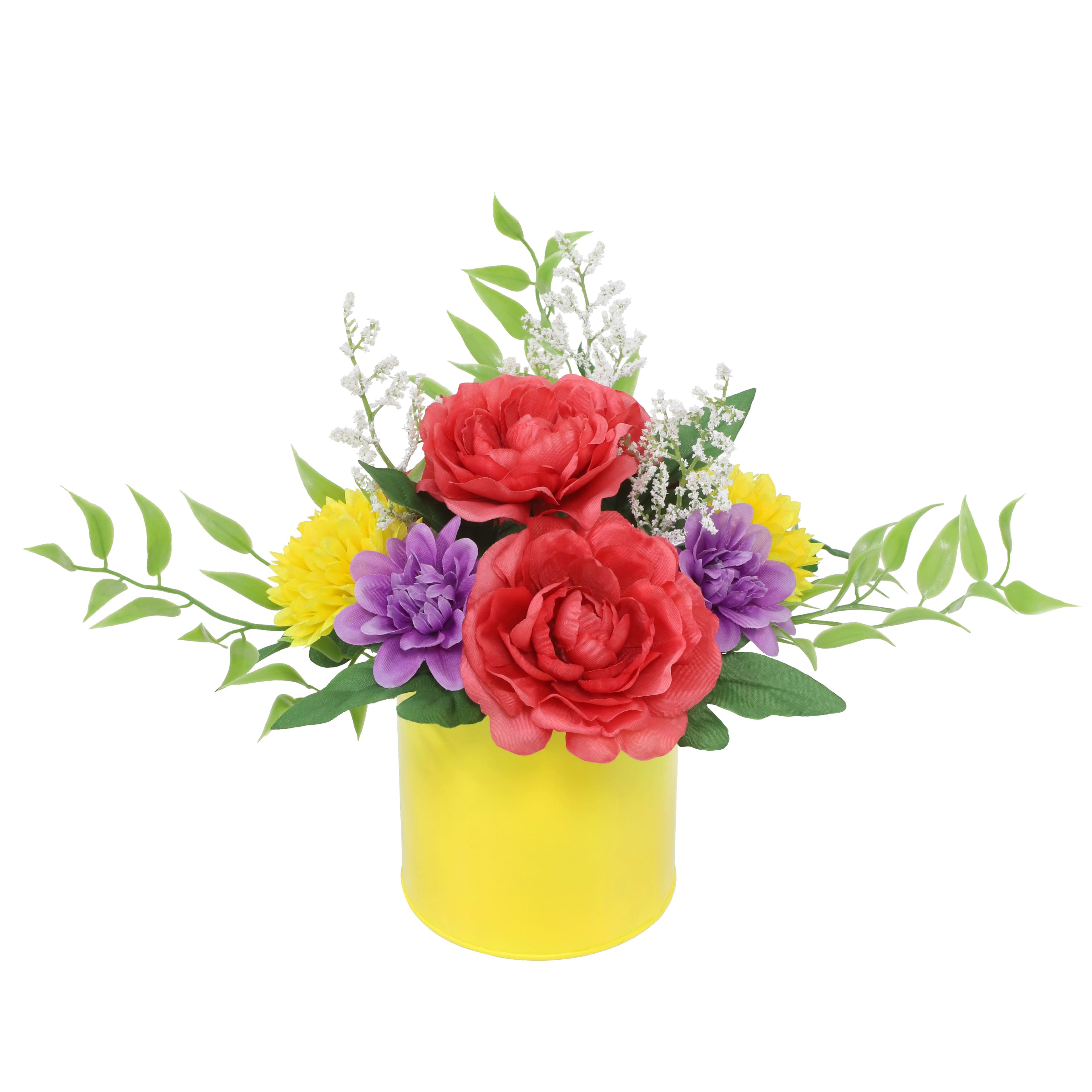 9&#x22; Ranunculus, Mum &#x26; Dahlia Arrangement in Yellow Container by Ashland&#xAE;