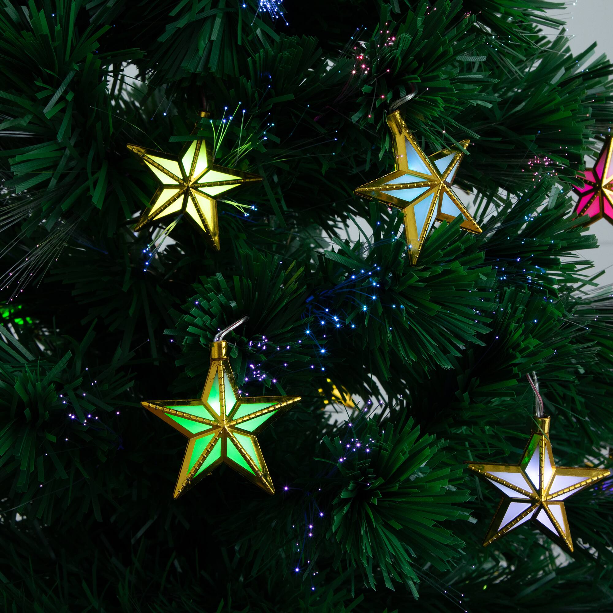 5ft. Fiber Optic Star-Shaped LED Lights Pine Artificial Christmas Tree