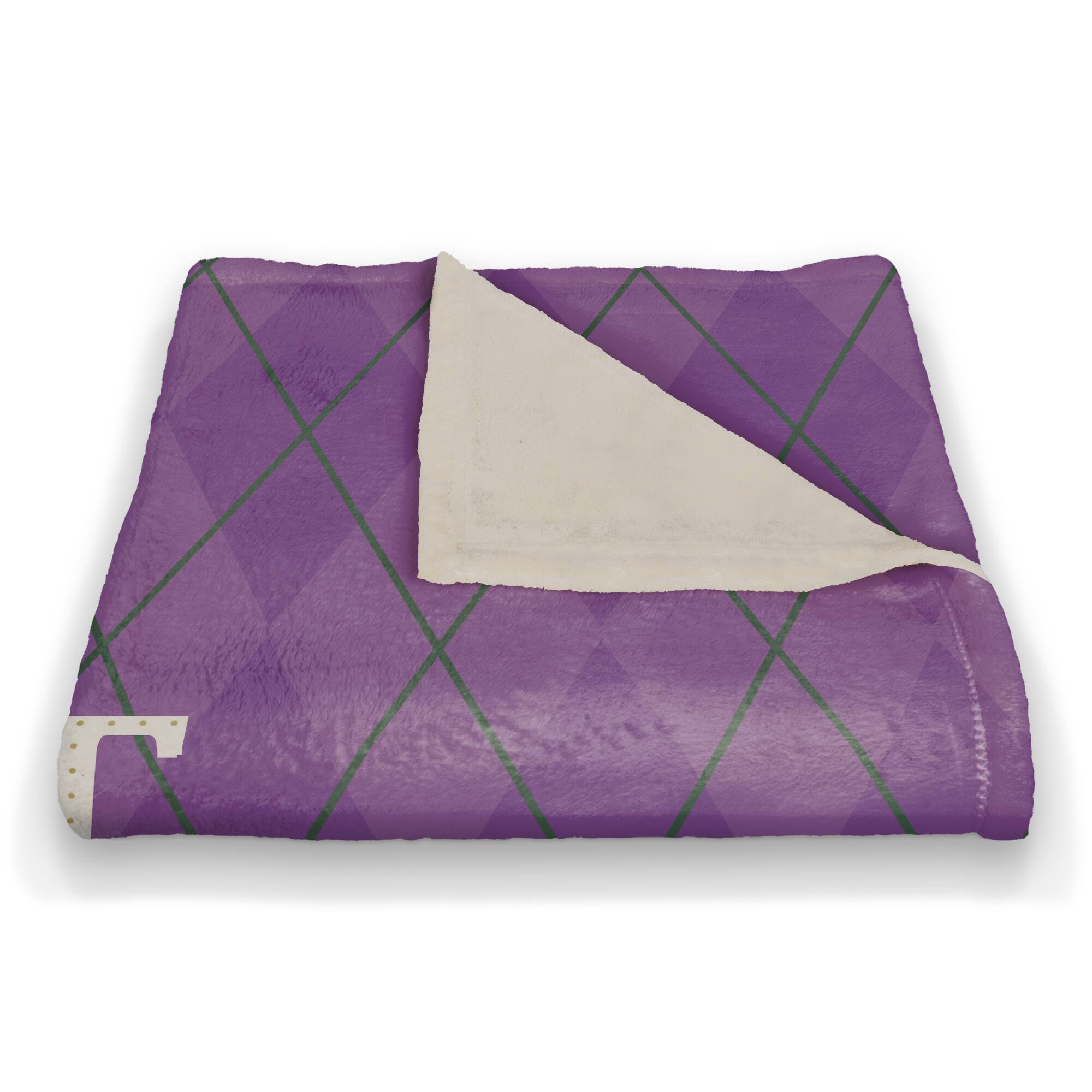 Mardi Gras Shenanigans Argyle Fleece Throw