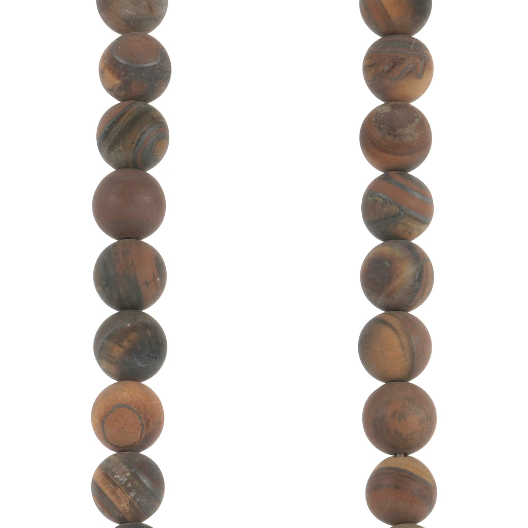 12 Packs: 32 ct. (384 total) Brown Matte Tiger's Eye Round Beads, 8mm by Bead Landing™