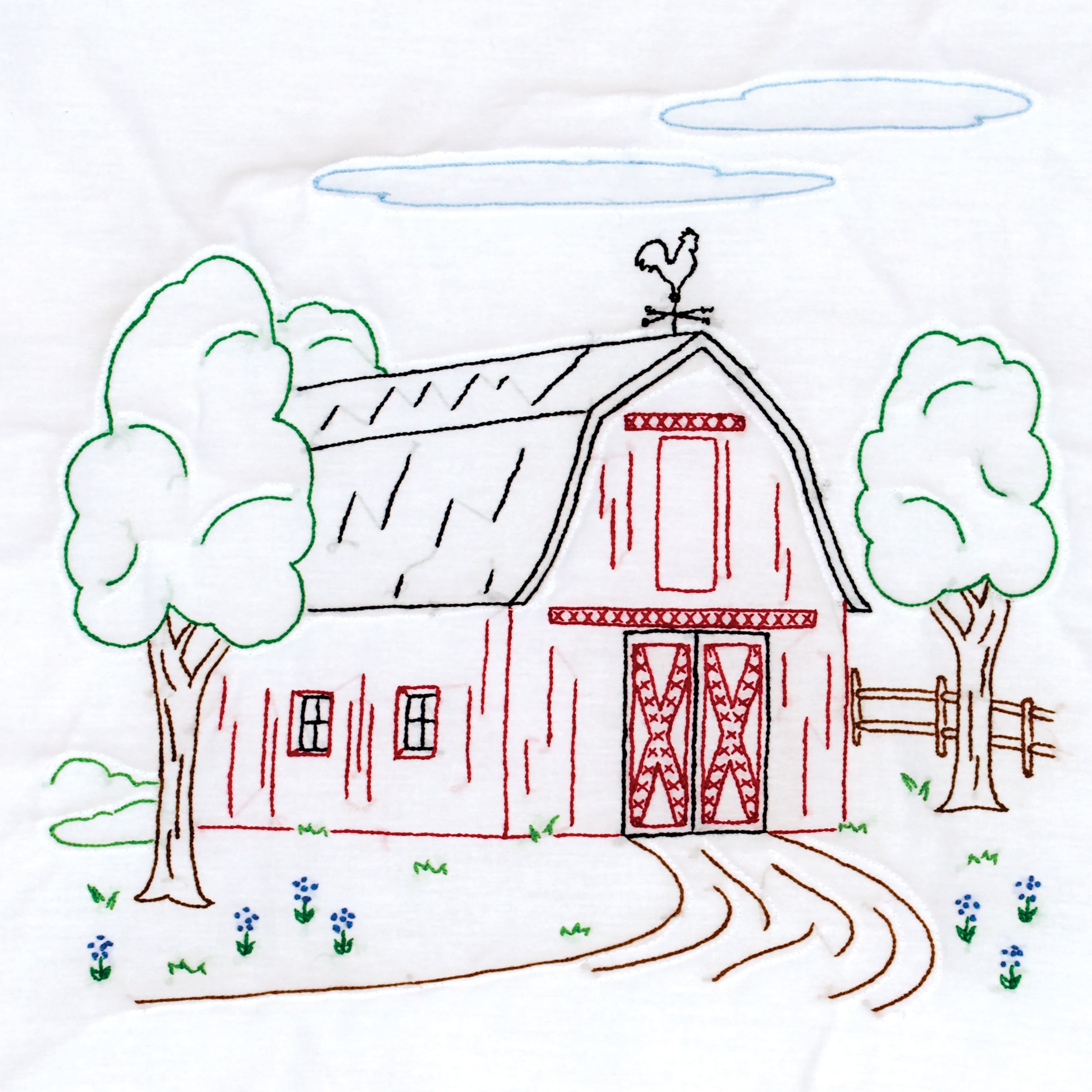 Jack Dempsey Barn Stamped For Embroidery & Cross Stitch Quilt Blocks