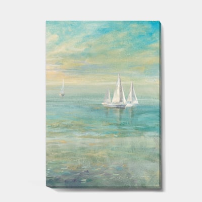 Designart - Sunrise Boat II - Nautical & Coastal Canvas Art in Blue | 12" x 20" | Michaels®