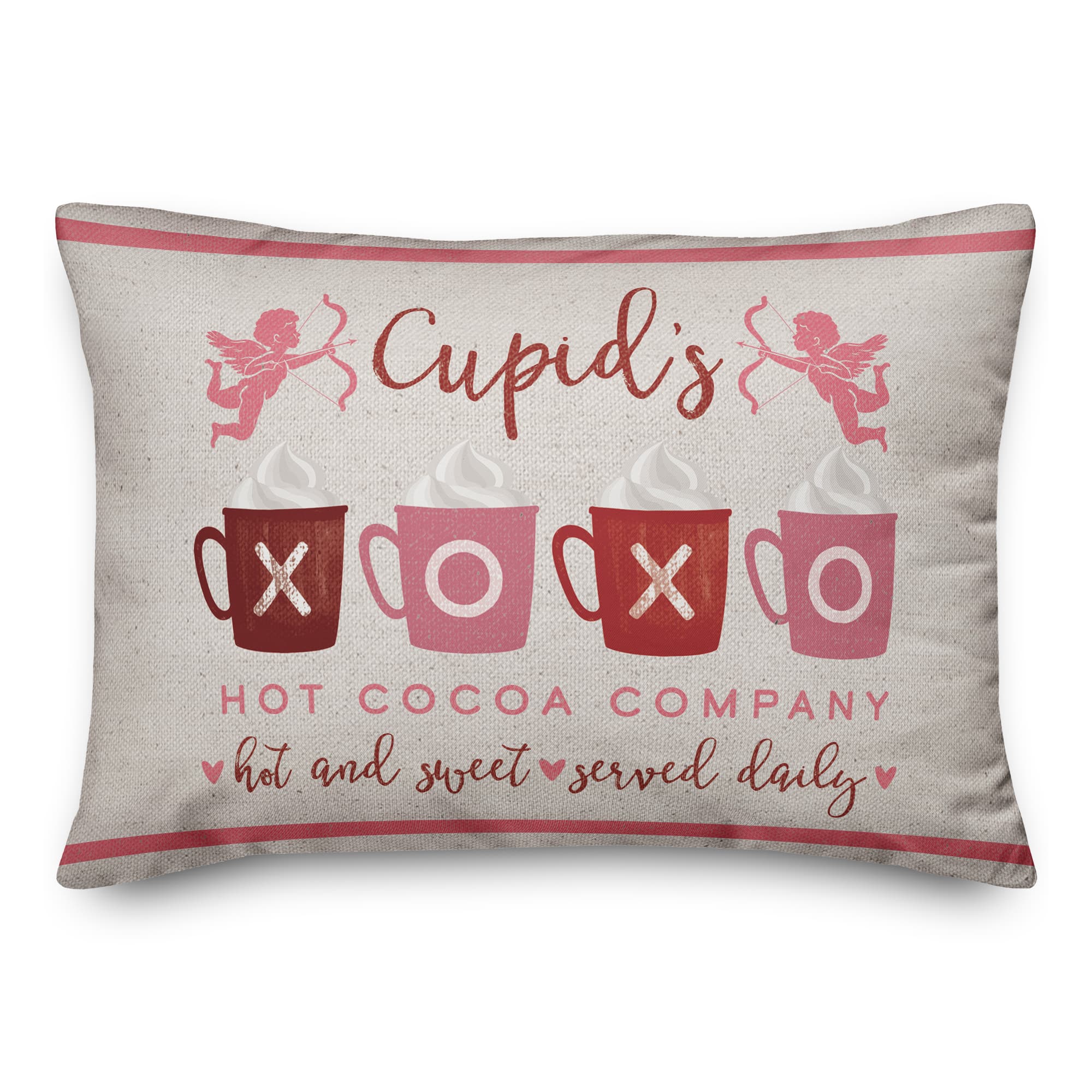 Cupids Hot Cocoa Throw Pillow, 14&#x22; x 20&#x22;