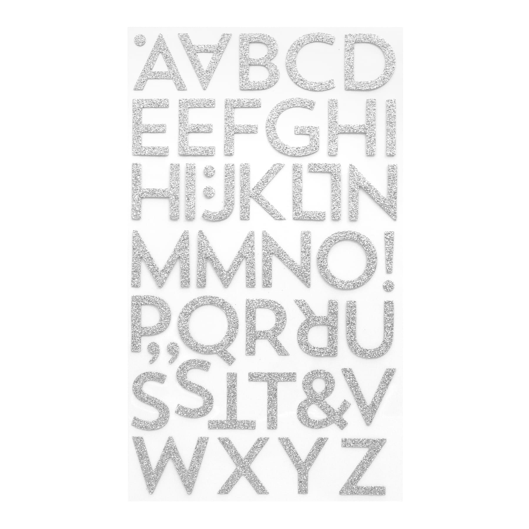 12 Packs: 86 ct. (1,032 total) Silver Glitter Block Alphabet Stickers by Recollections™