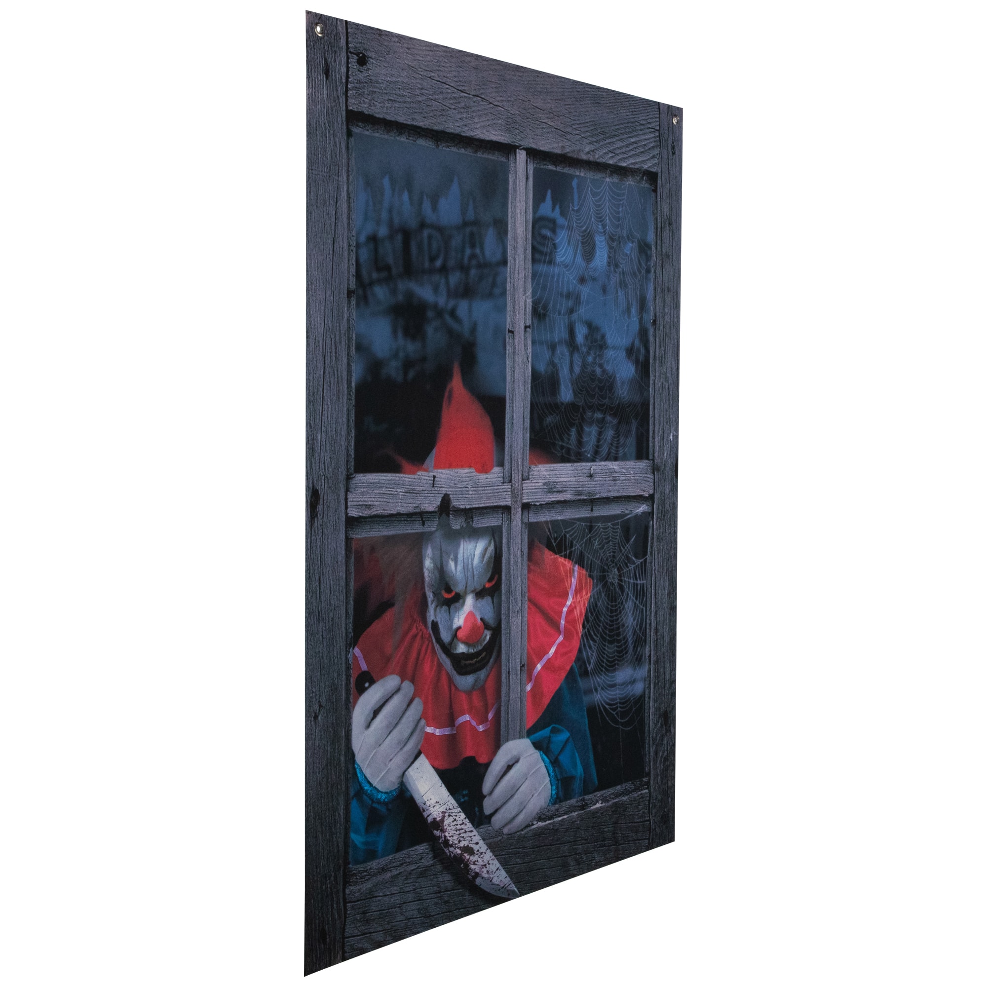 47&#x22; Creepy Clown Scary Window Halloween Decoration