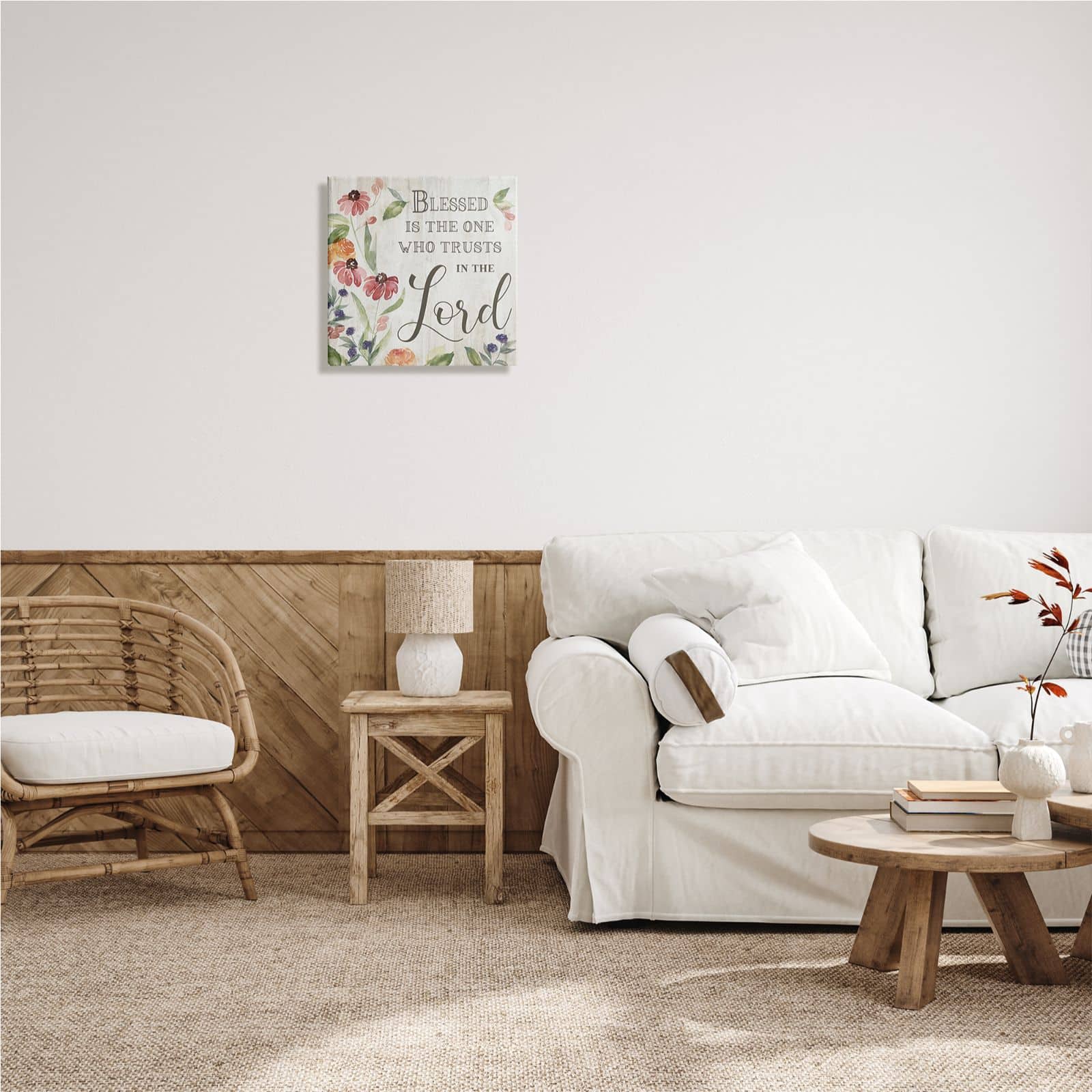 Stupell Industries Blessed One Who Trusts The Lord Spring Florals Canvas Wall Art