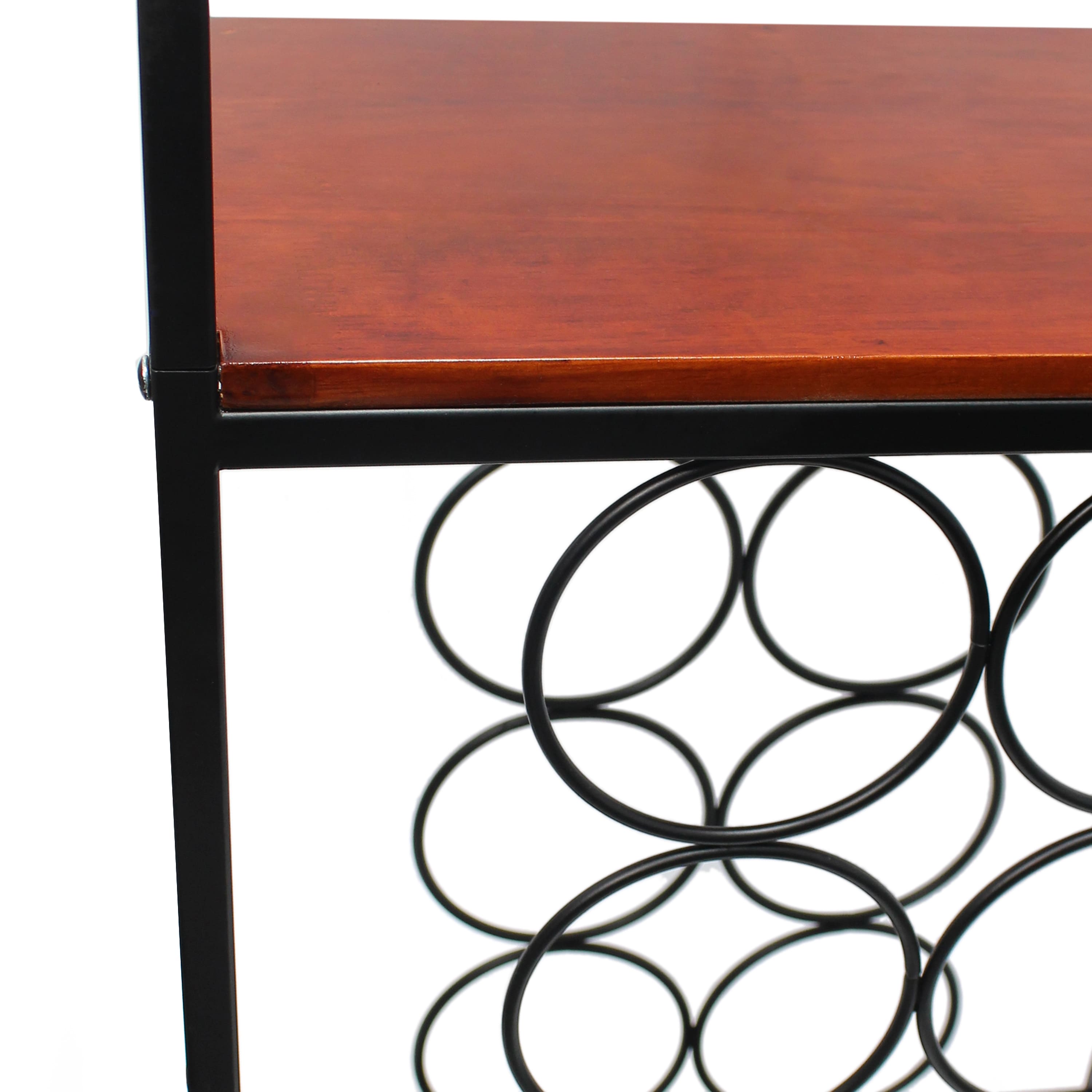 Elegant Designs&#x2122; 5ft. Black Organizer Storage Shelf and Wine Rack Floor Lamp