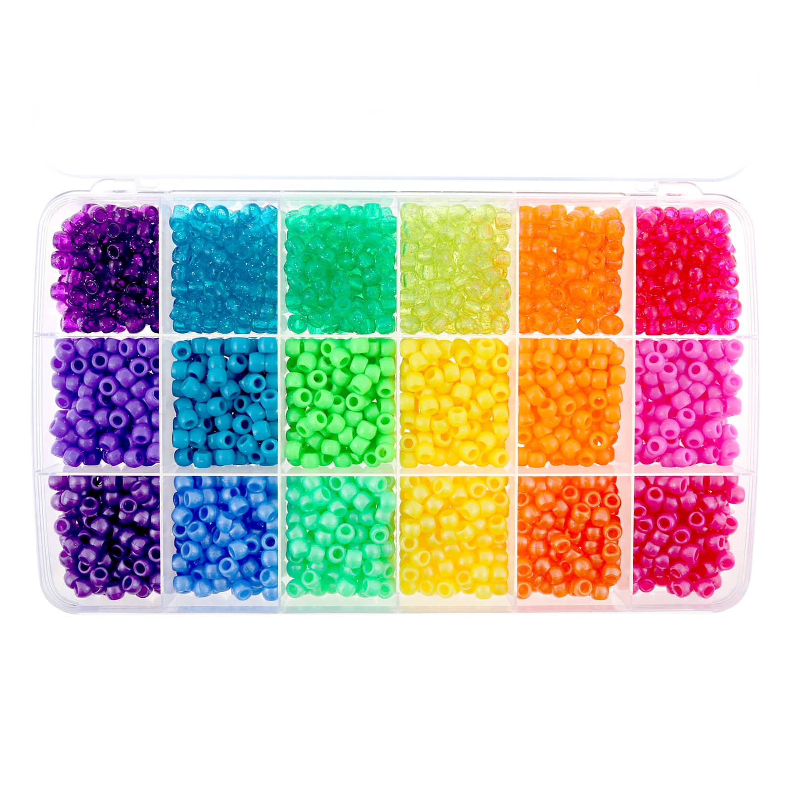 12 Packs: 280 ct. (3,360 total) Color Change Clear Pony Beads by