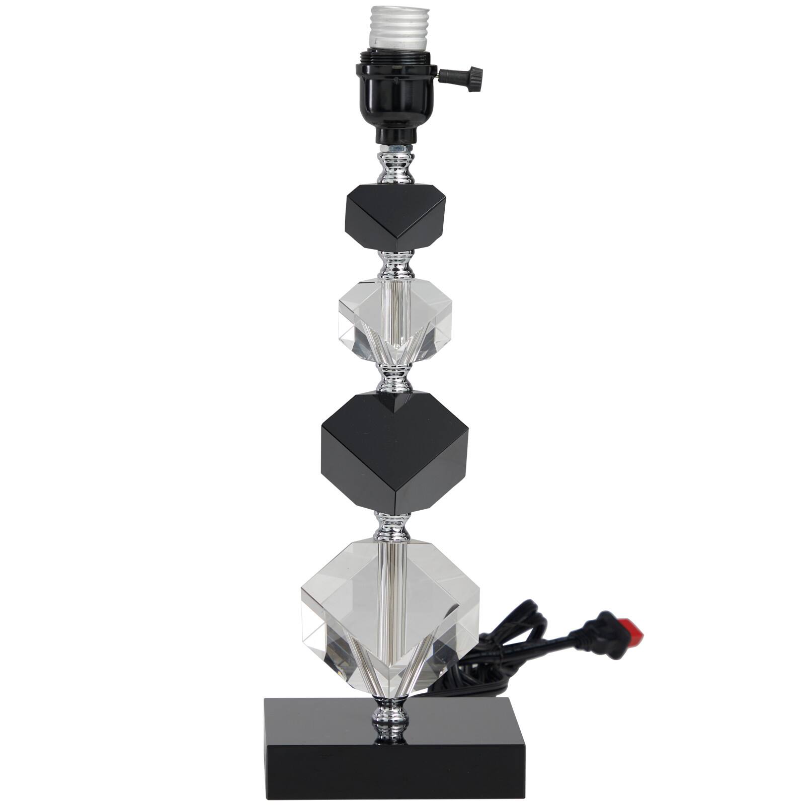 Clear & Black Crystal Geometric Diamond Inspired Table Lamp