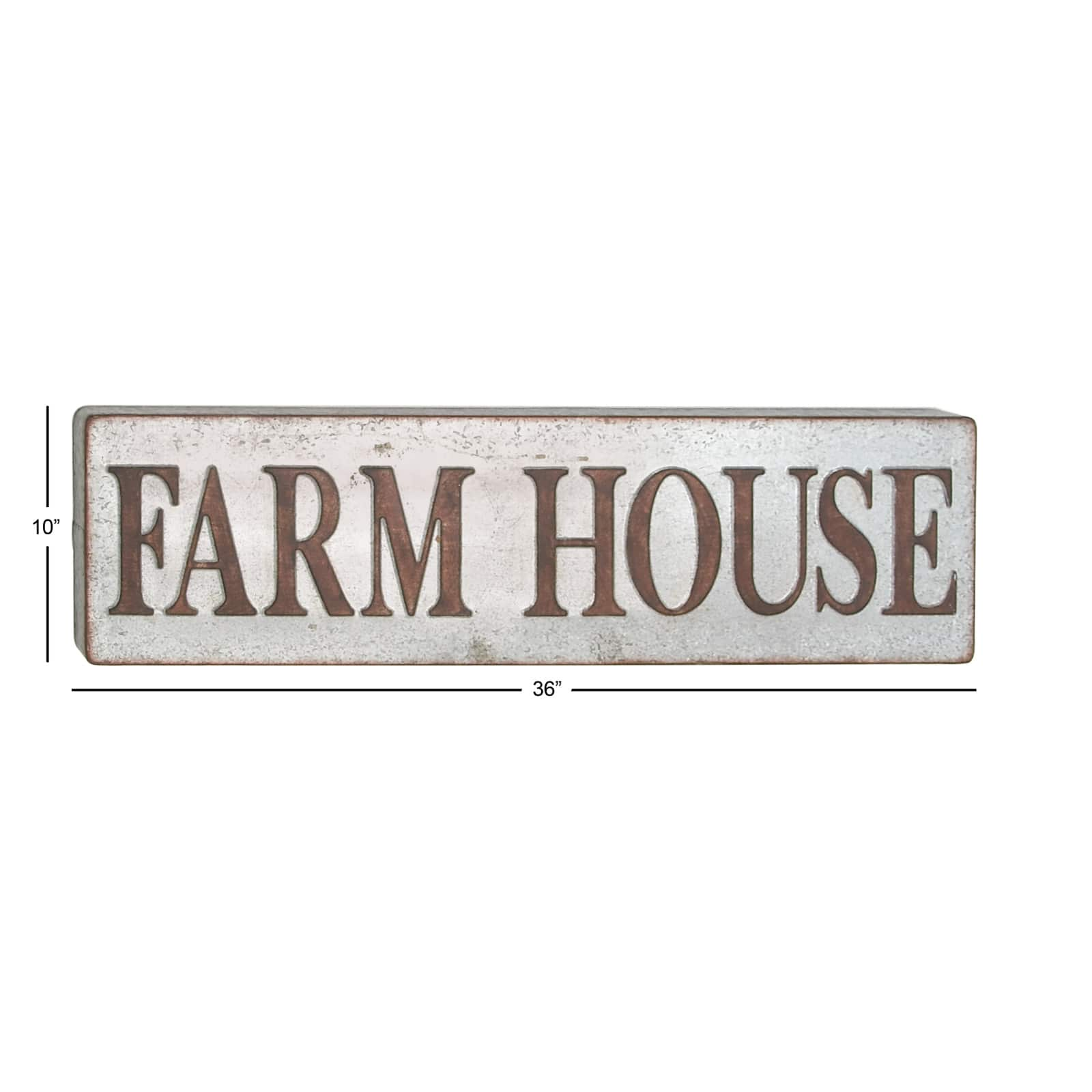 Brown &#x26; Silver Metal Farmhouse Sign Wall D&#xE9;cor