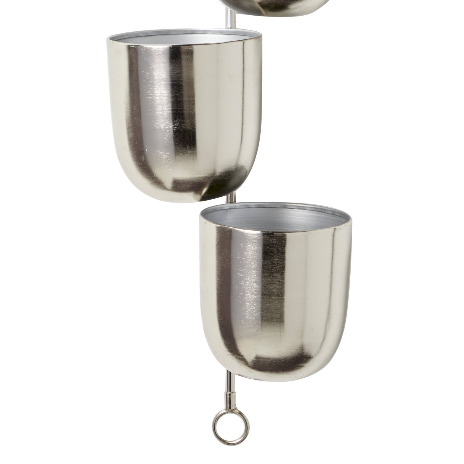 25&#x22; Silver Metal Contemporary Wall Planter