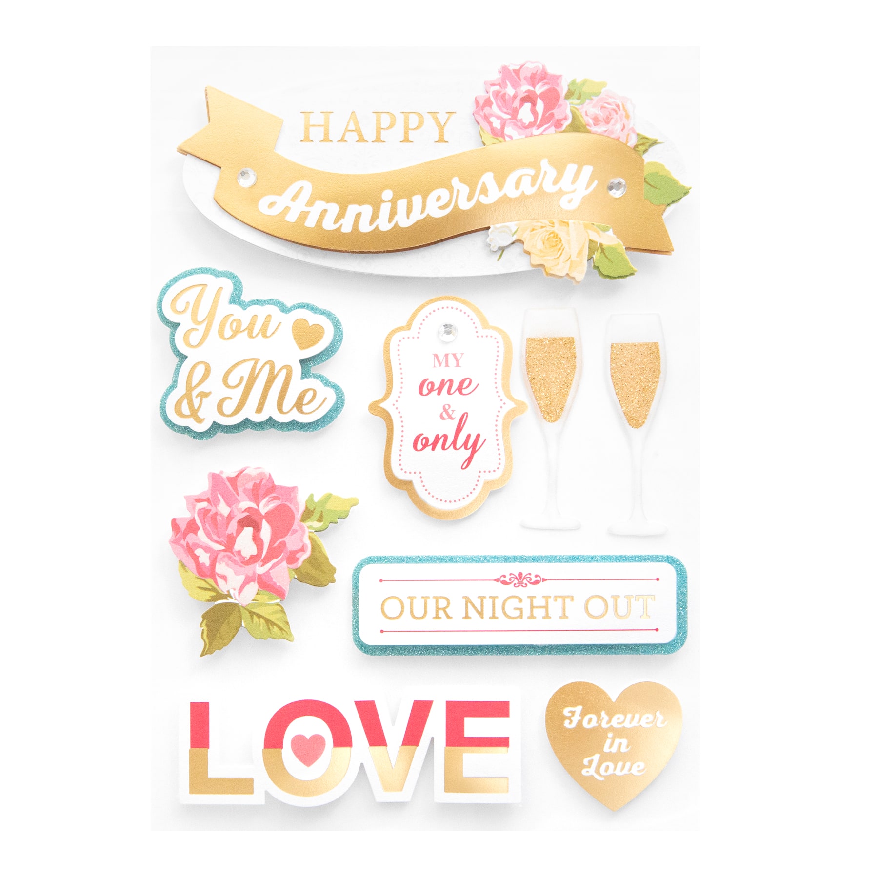 Happy Anniversary 3D Stickers By Recollections™