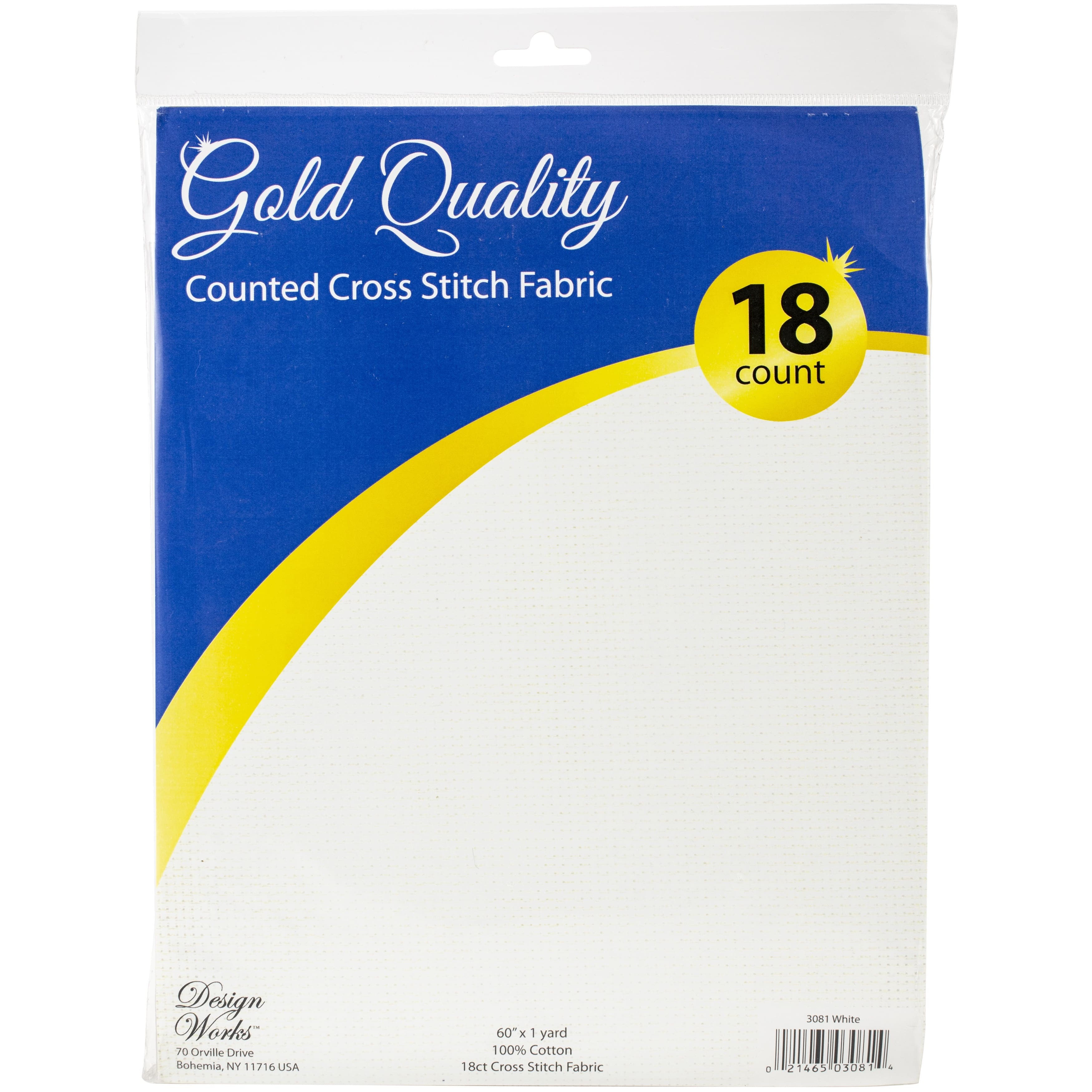 Design Works&#x2122; Gold Quality 18 Count White Aida Cloth, 60&#x22; x 36&#x22;