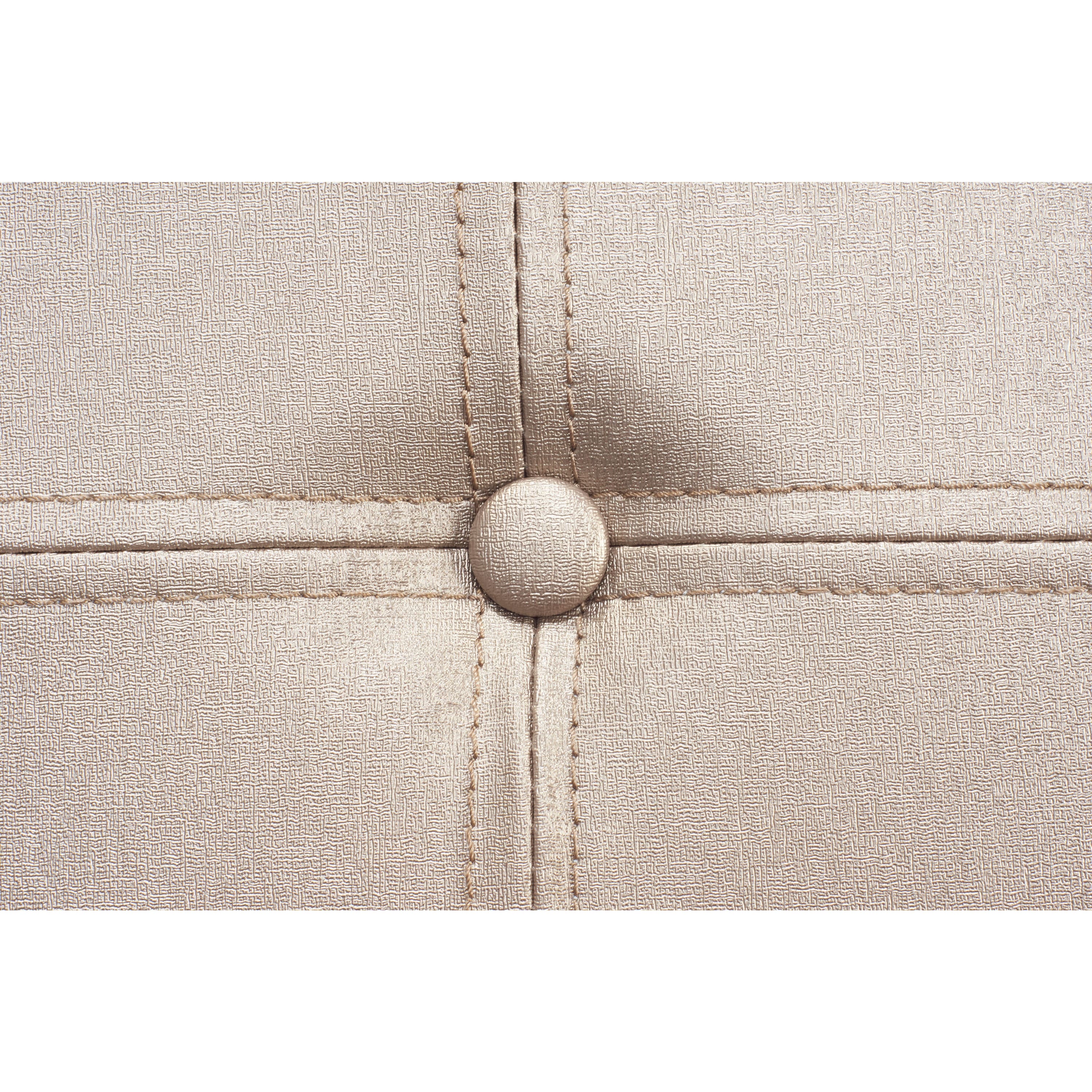 Simplify Metallic Faux Leather Folding Storage Ottoman Cube