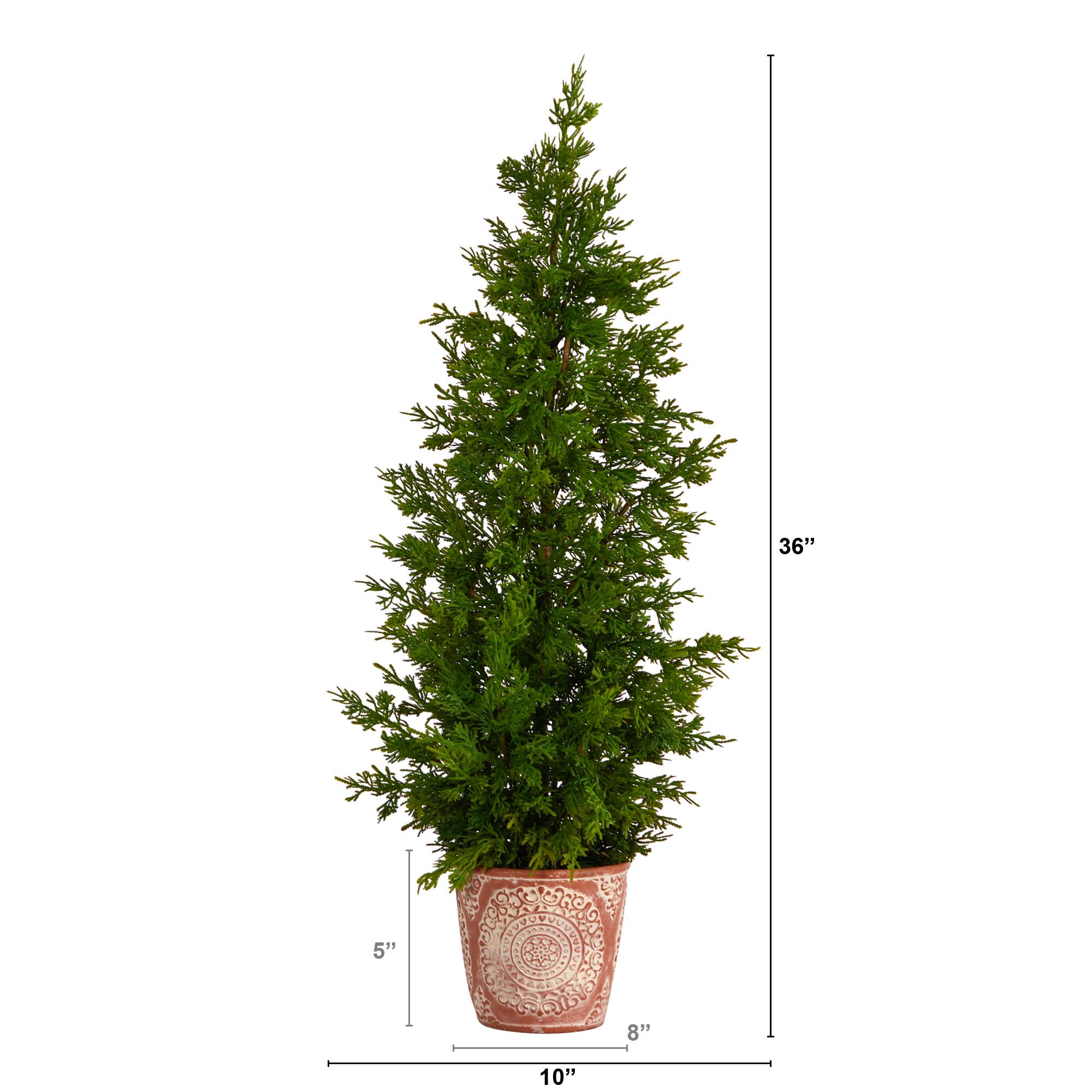 3ft. Cedar Natural Look Artificial Tree in Decorative Planter Michaels