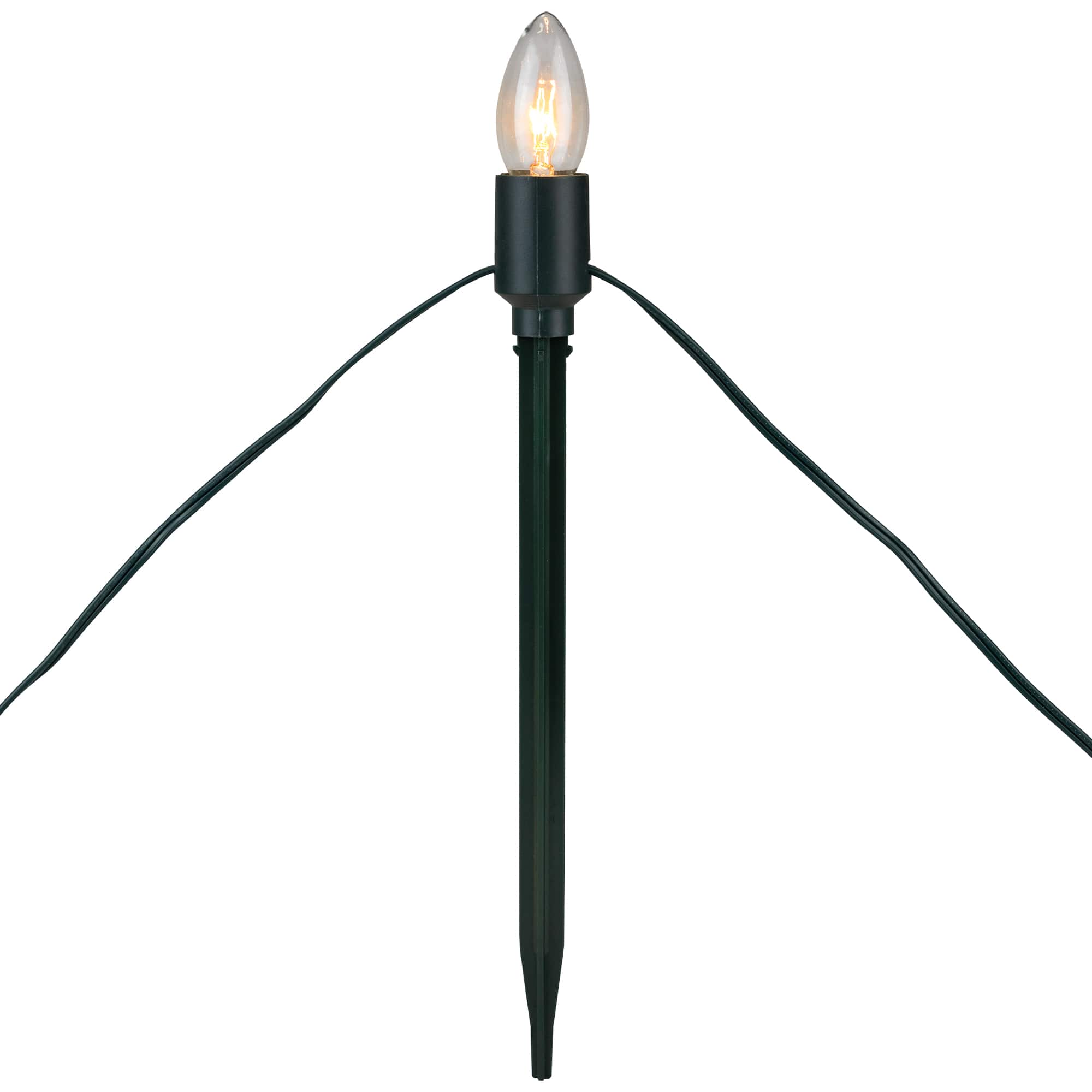 Mighty Light Clear C9 Christmas Pathway Marker Set, Green Wire