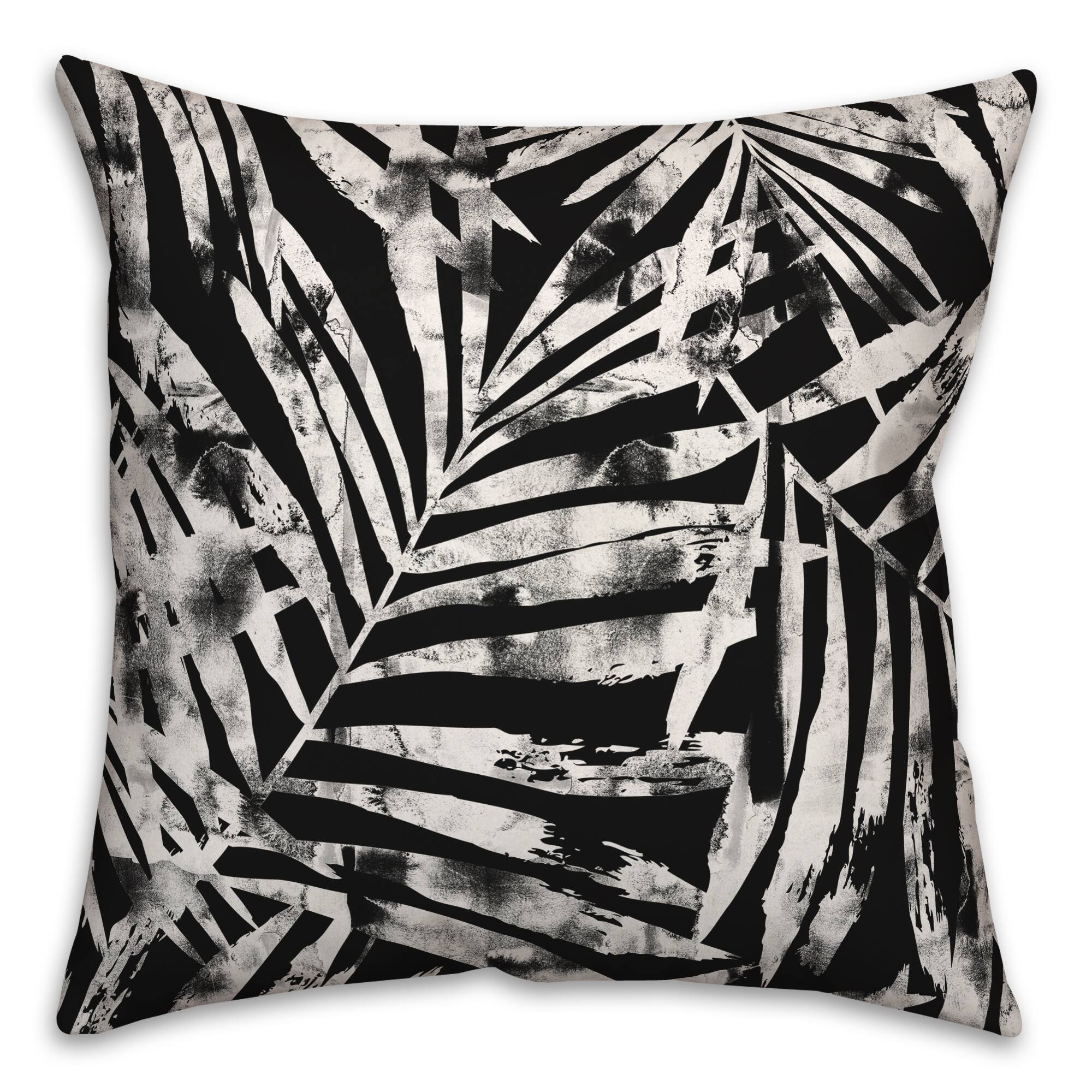 18" x 18" Distressed Leaves Indoor/Outdoor Throw Pillow