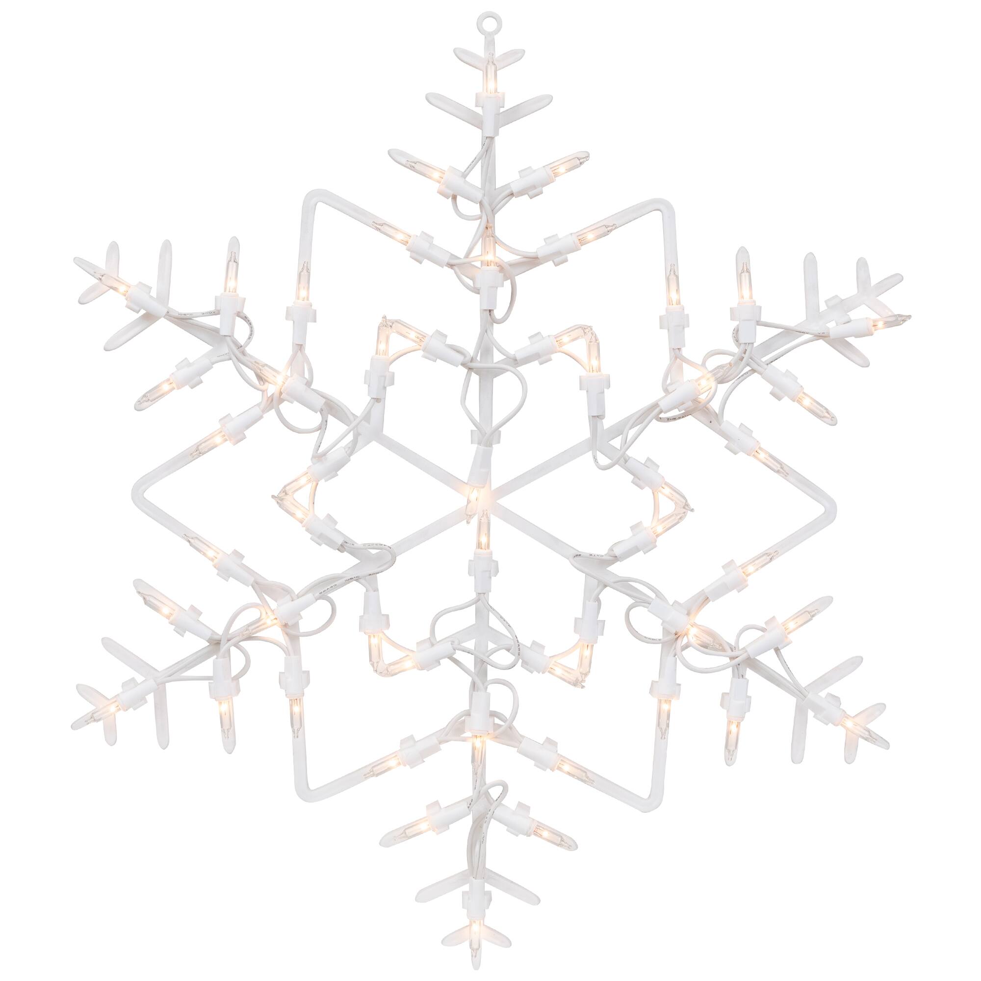 16" White Lighted Snowflake Christmas Window Silhouette Decoration