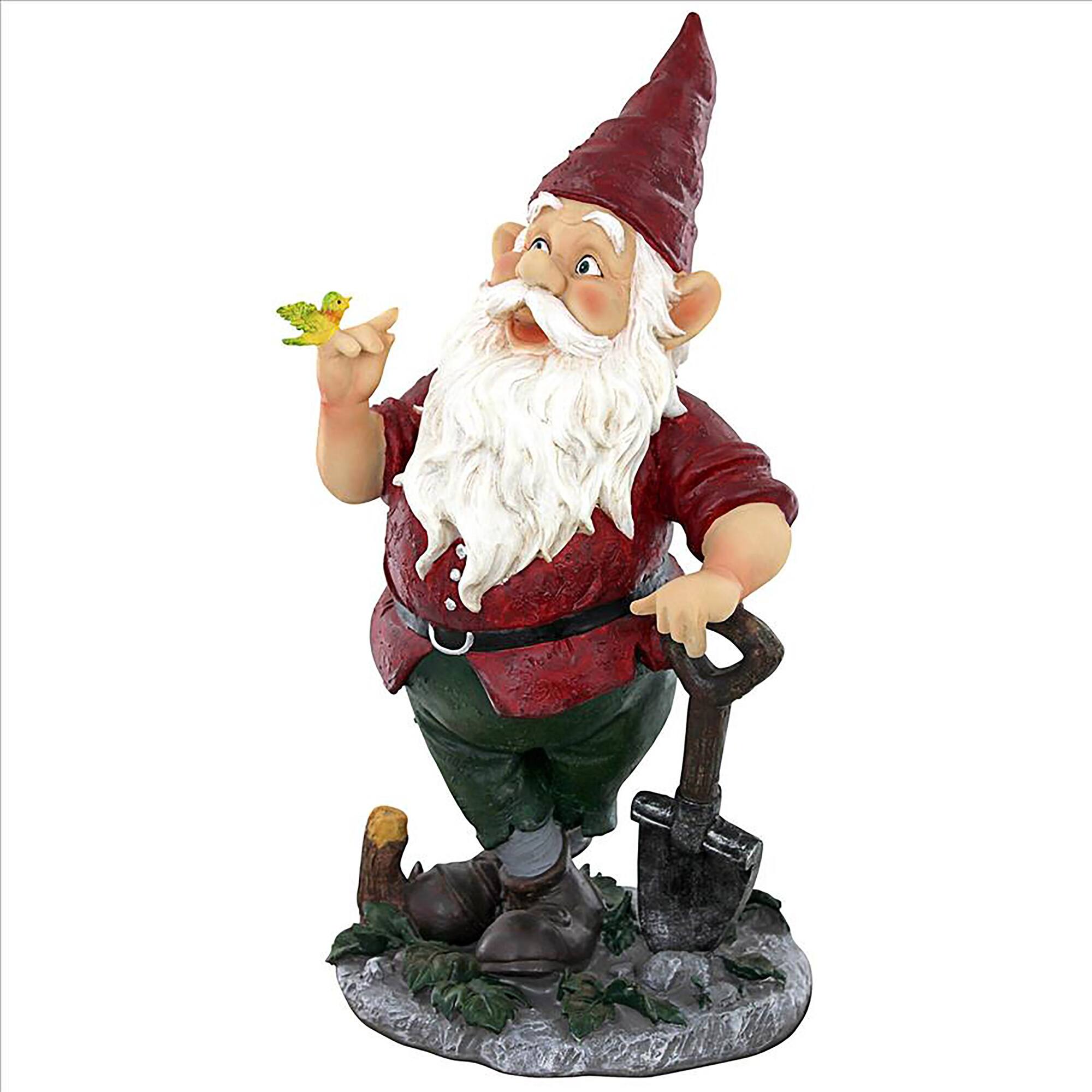 Design Toscano® 15.5" Birdy and Spader the Garden Gnome Statue