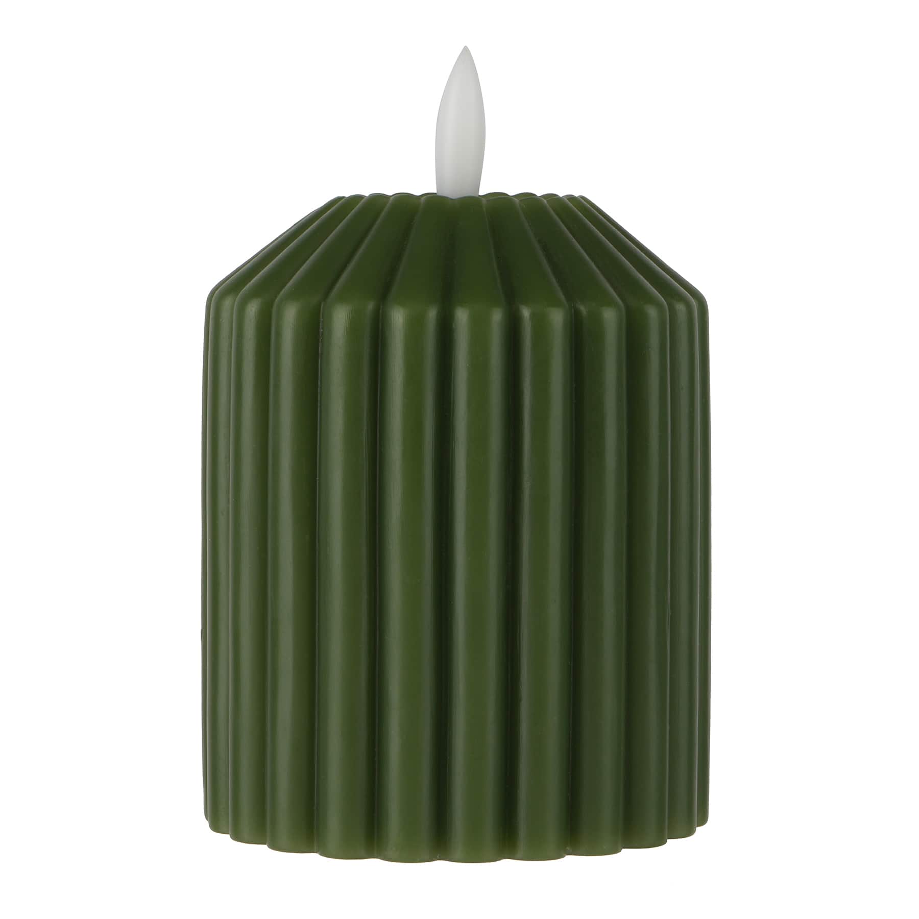 4" Ribbed Wax LED Pillar Candle by Ashland®