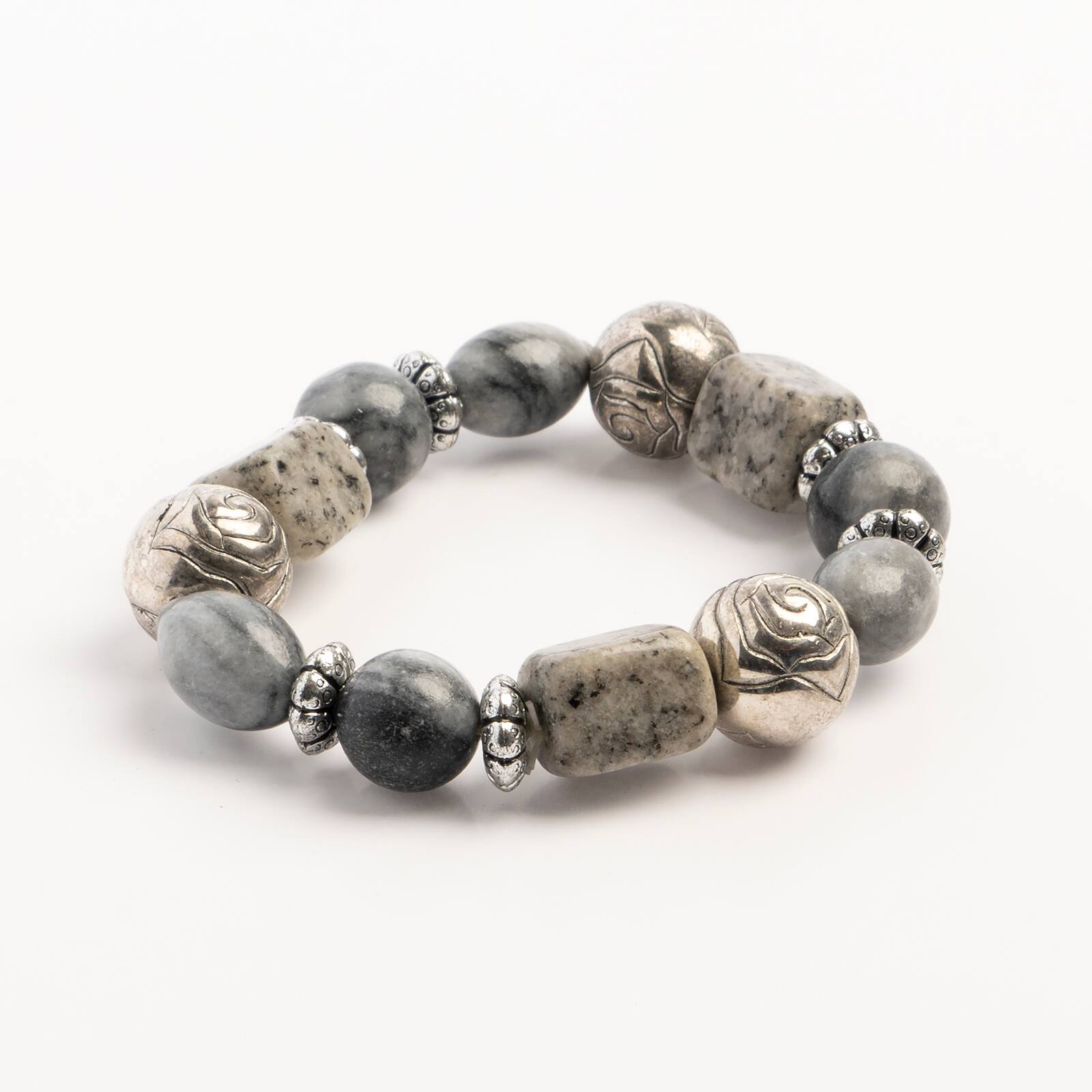 John Bead Jasper No.84 Natural Stone Stretch Bracelet