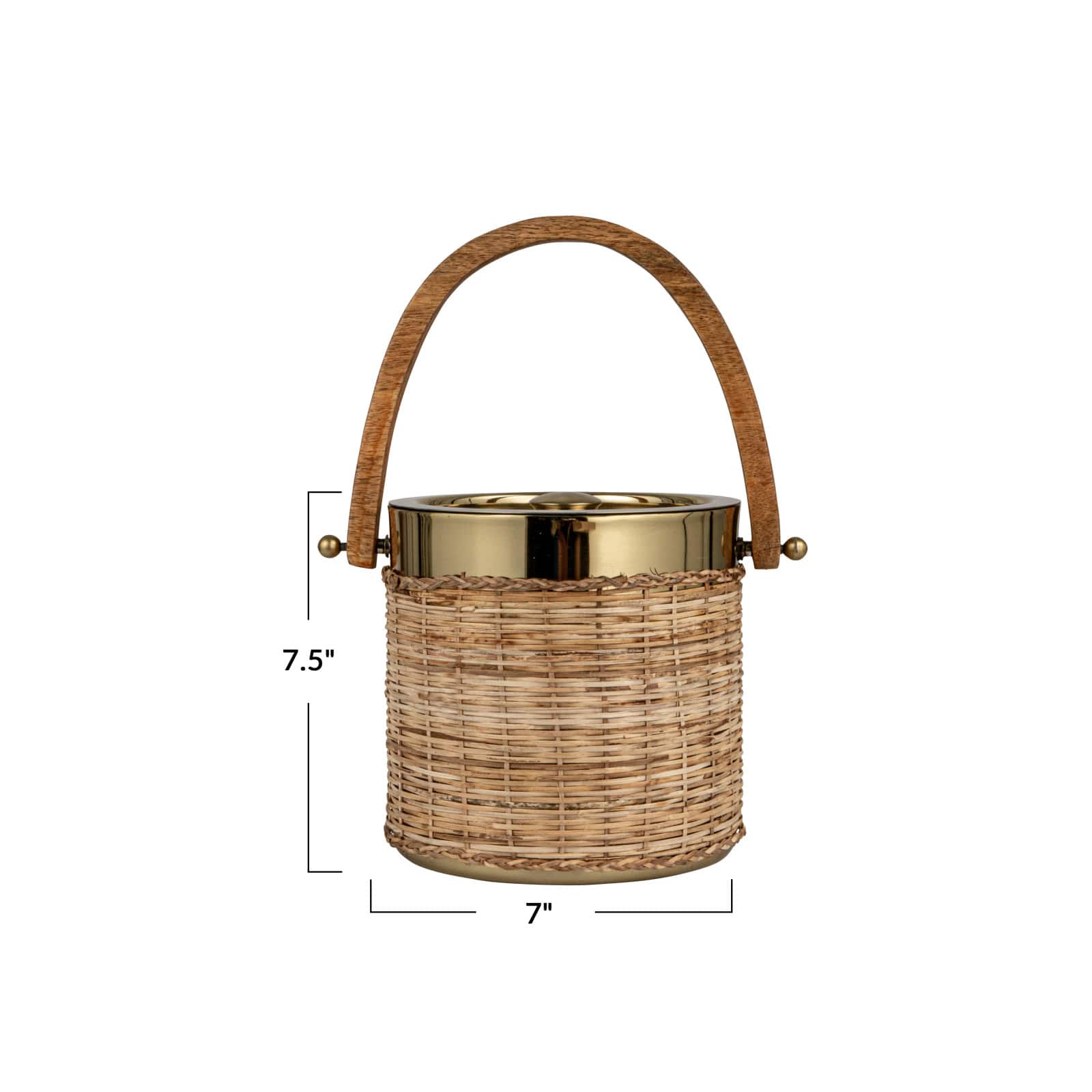 Hello Honey&#xAE; 3qt. Boho-Chic Rattan &#x26; Steel Ice Bucket