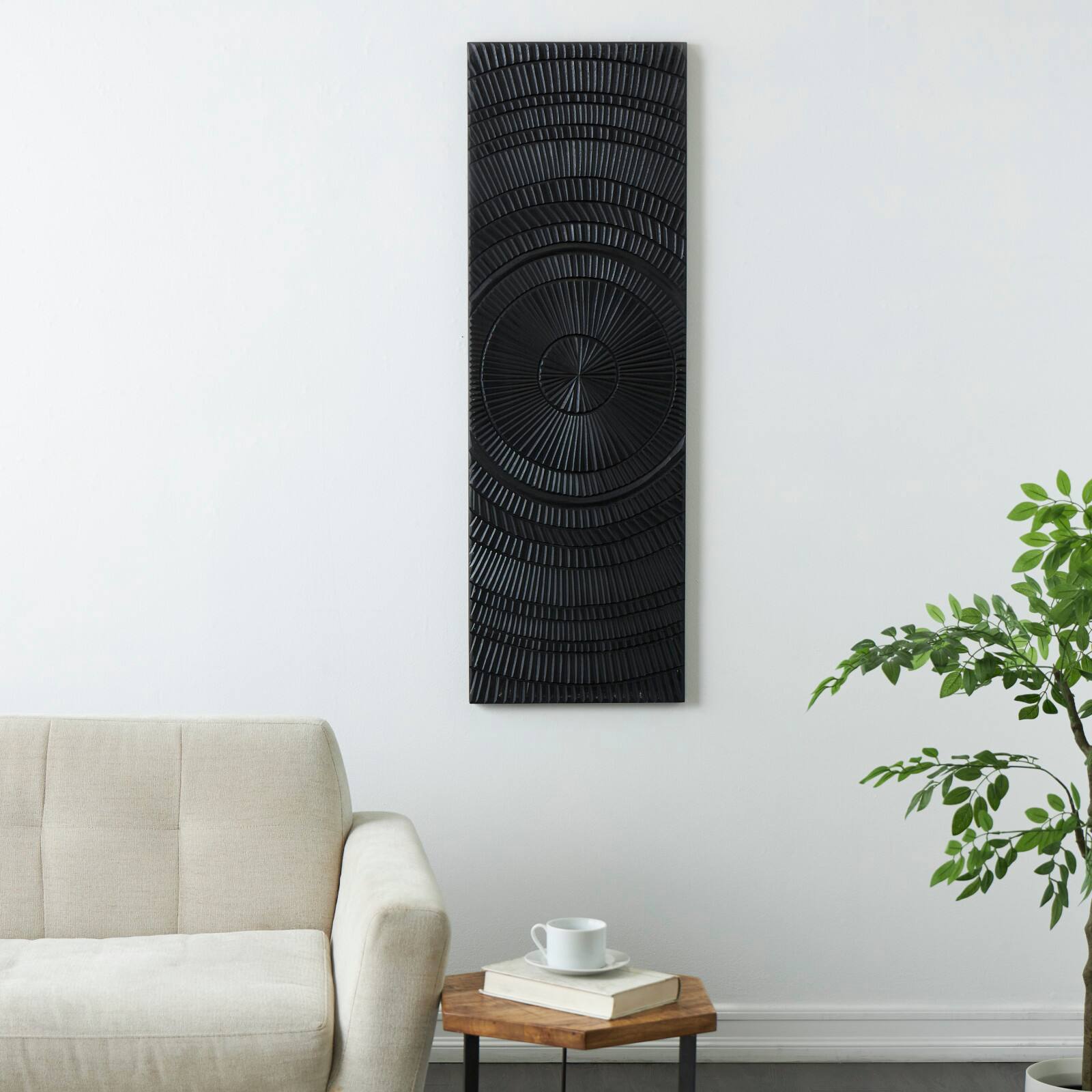 Black Radial Geometric Wall D&#xE9;cor