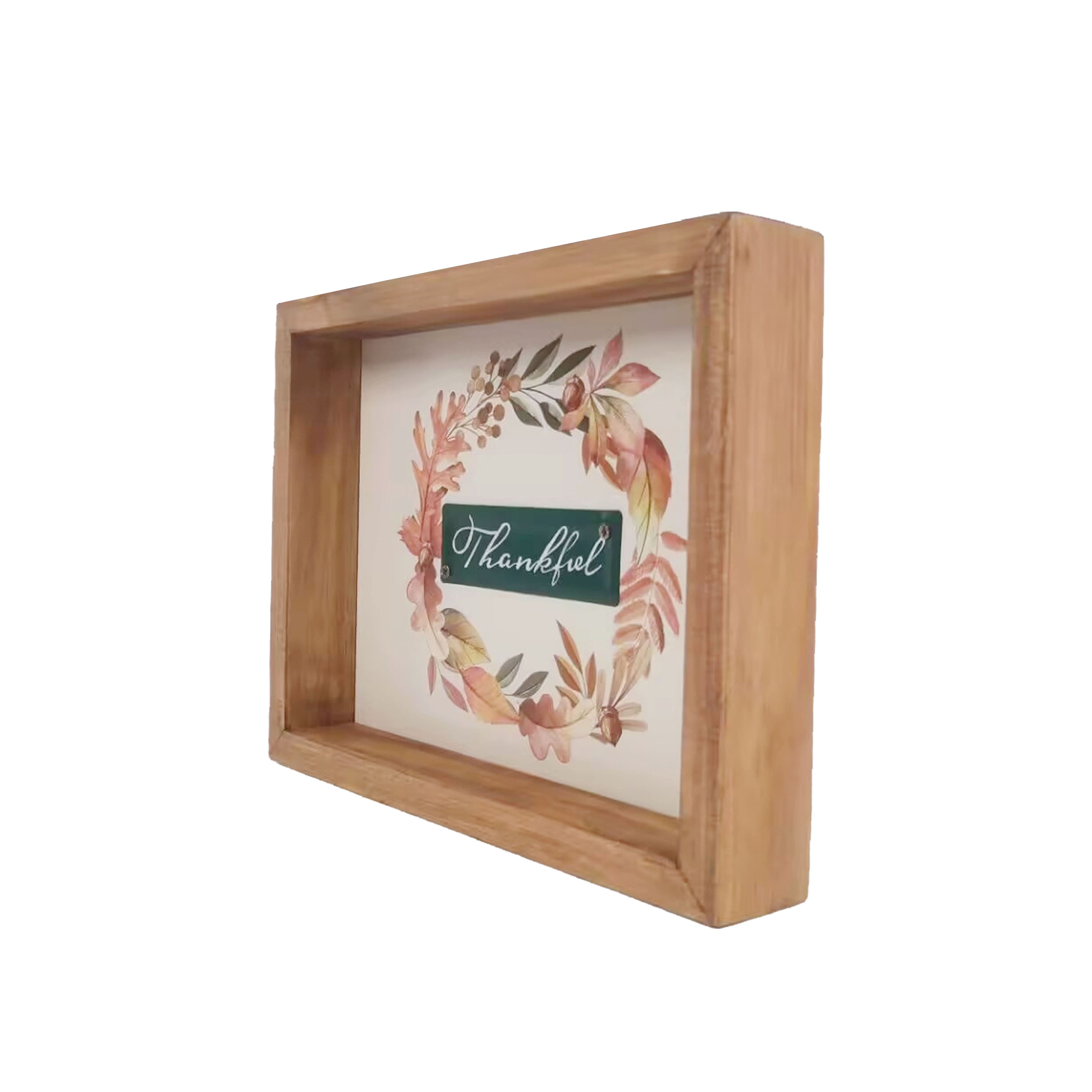 8&#x22; Thankful Leaf Wreath Tabletop Sign by Ashland&#xAE;