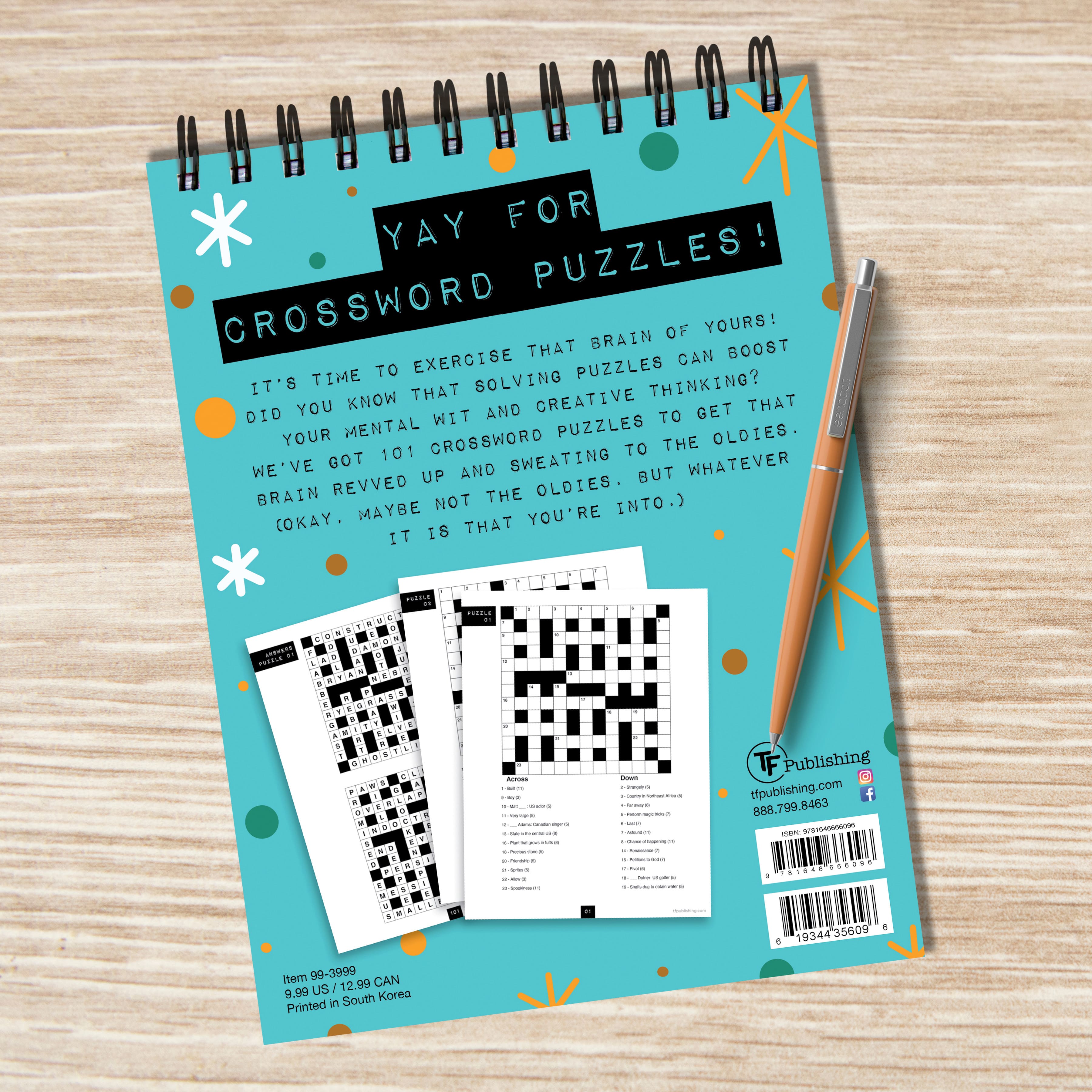 TF Publishing Life is Better with Crossword Puzzles Book Spiral Puzzle Pad
