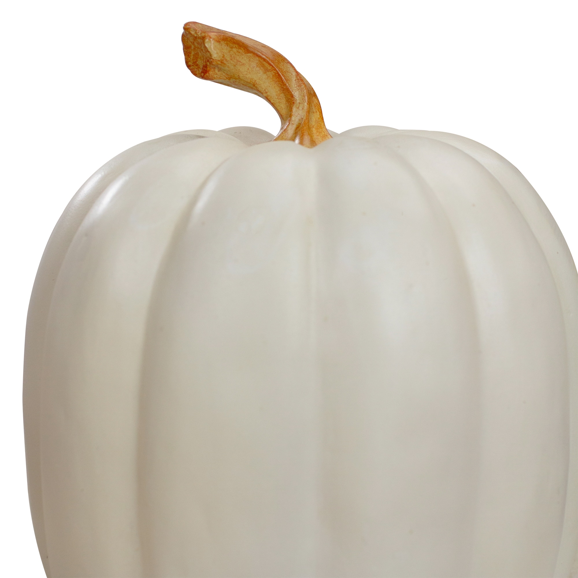 8" White Pumpkin Autumn Harvest Tabletop Decoration