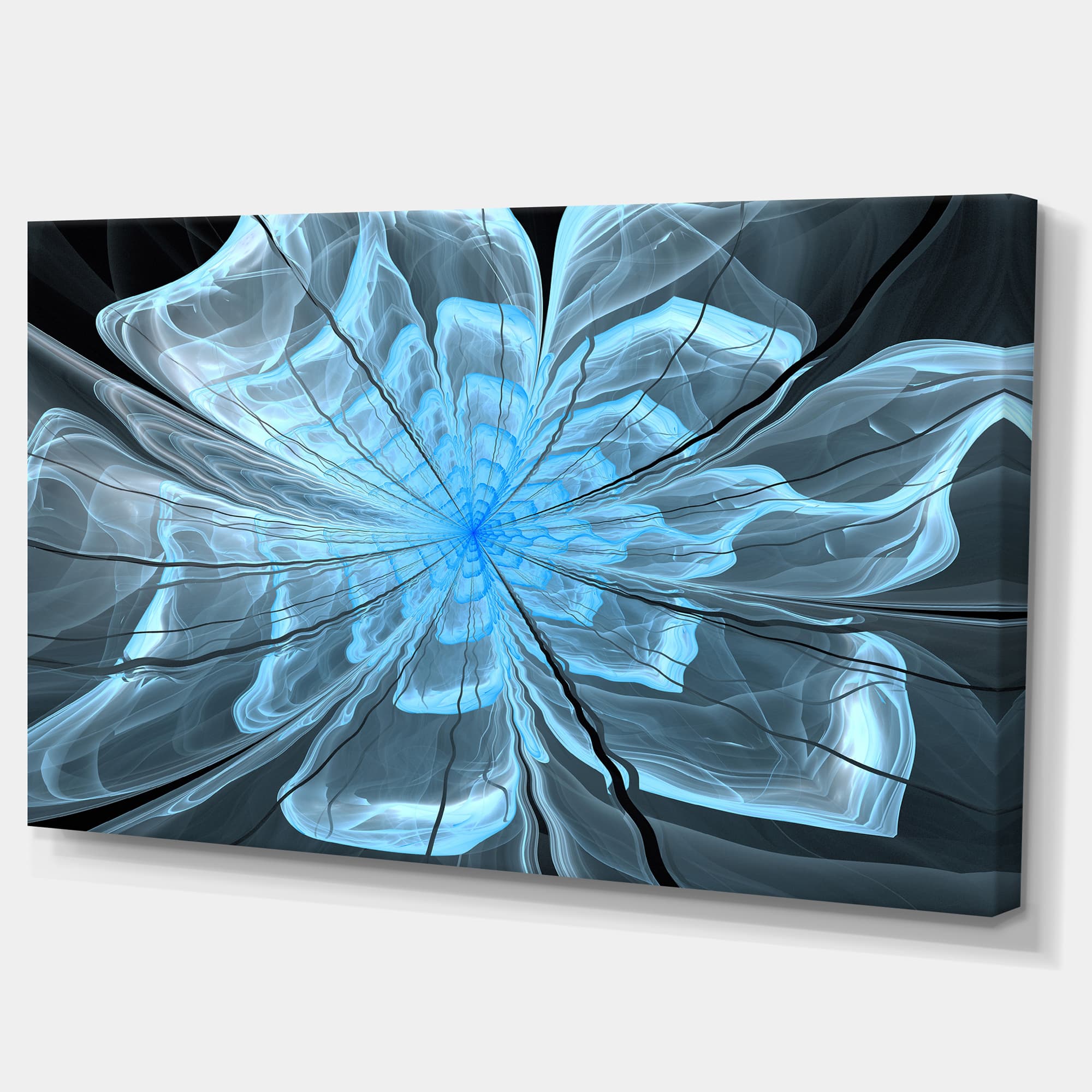 Designart - Light Blue Flower with Large Petals - Floral Canvas Art Print