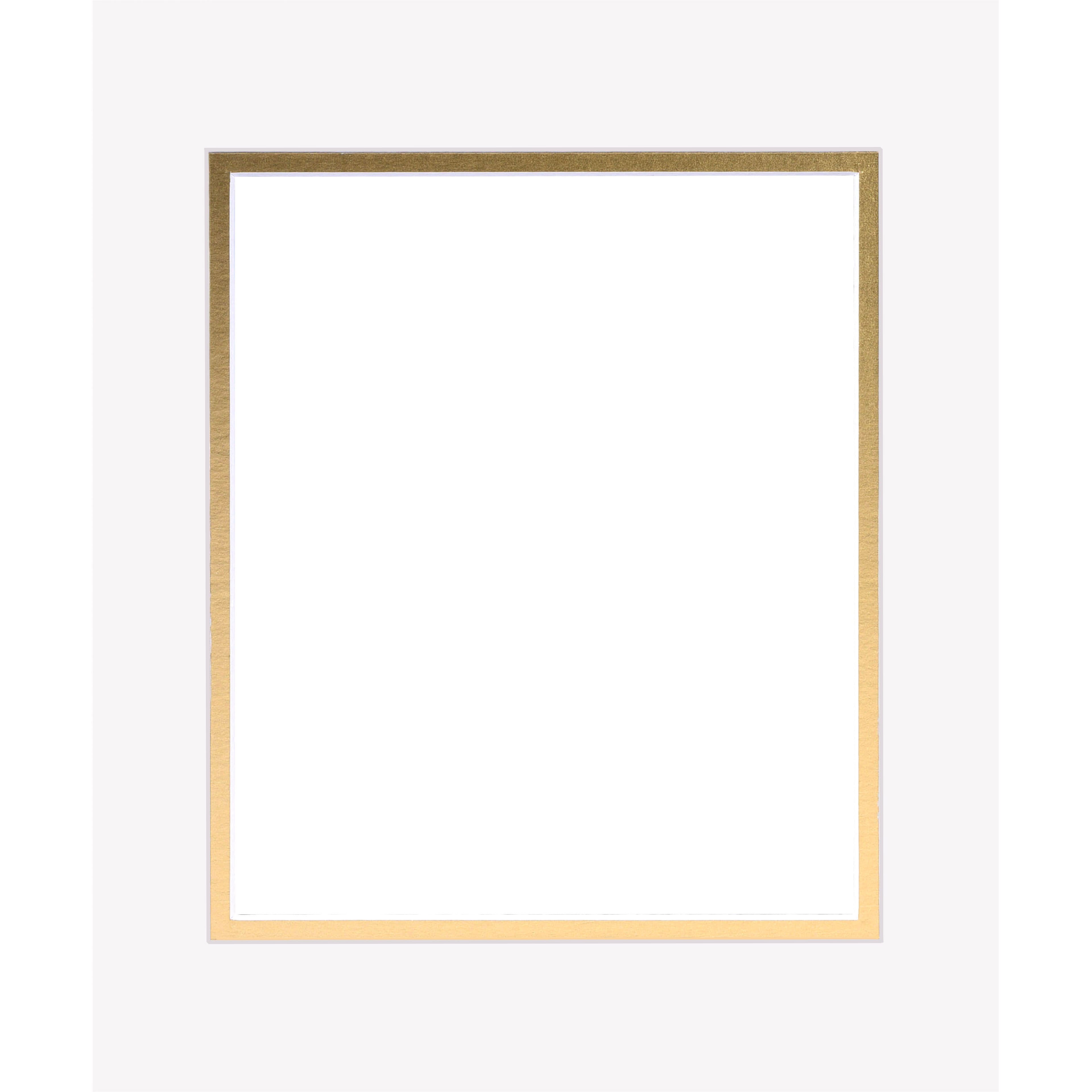 11&#x22; x 14&#x22; White &#x26; Gold Double Mat, 8&#x22; x 10&#x22; Opening Size by Studio D&#xE9;cor&#xAE;