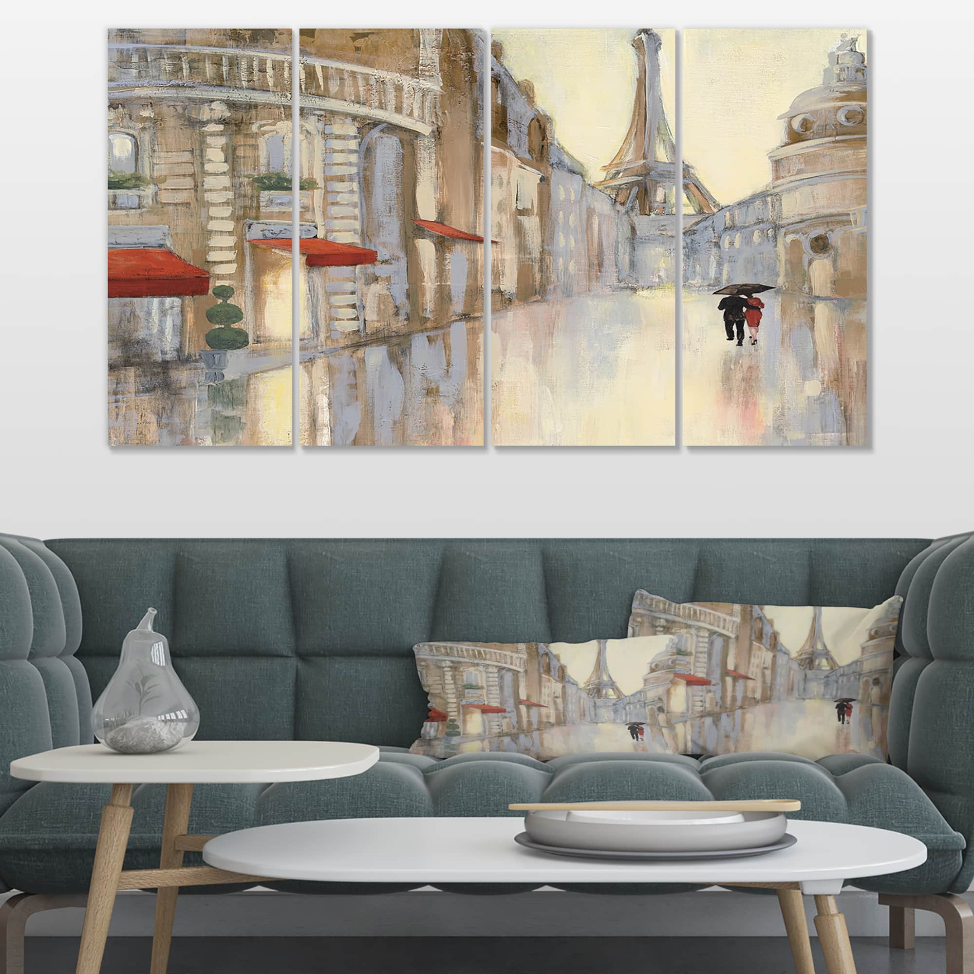 Designart - Love in Paris III - Romantic French Country Premium Canvas Wall Art