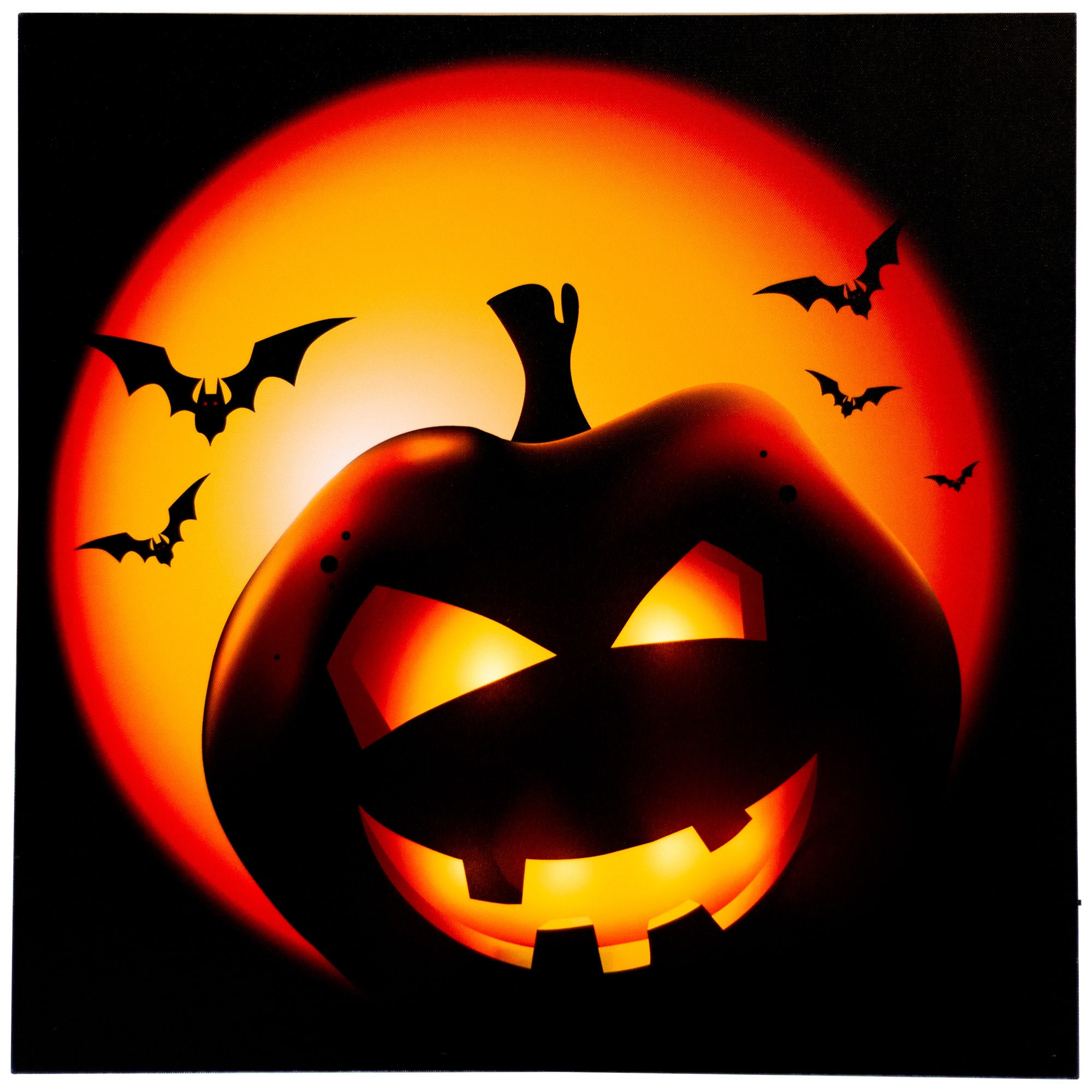 Bats & Jack-o-Lantern LED Canvas Wall Art