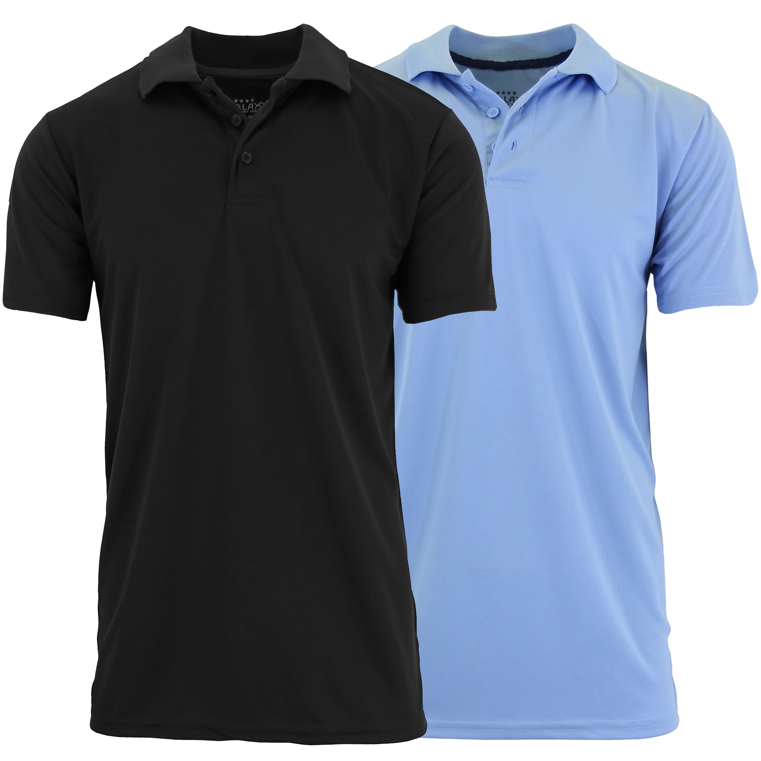 Galaxy by Harvic Tagless Dry-Fit Moisture-Wicking Men&#x27;s Polo Shirt 2 Pack