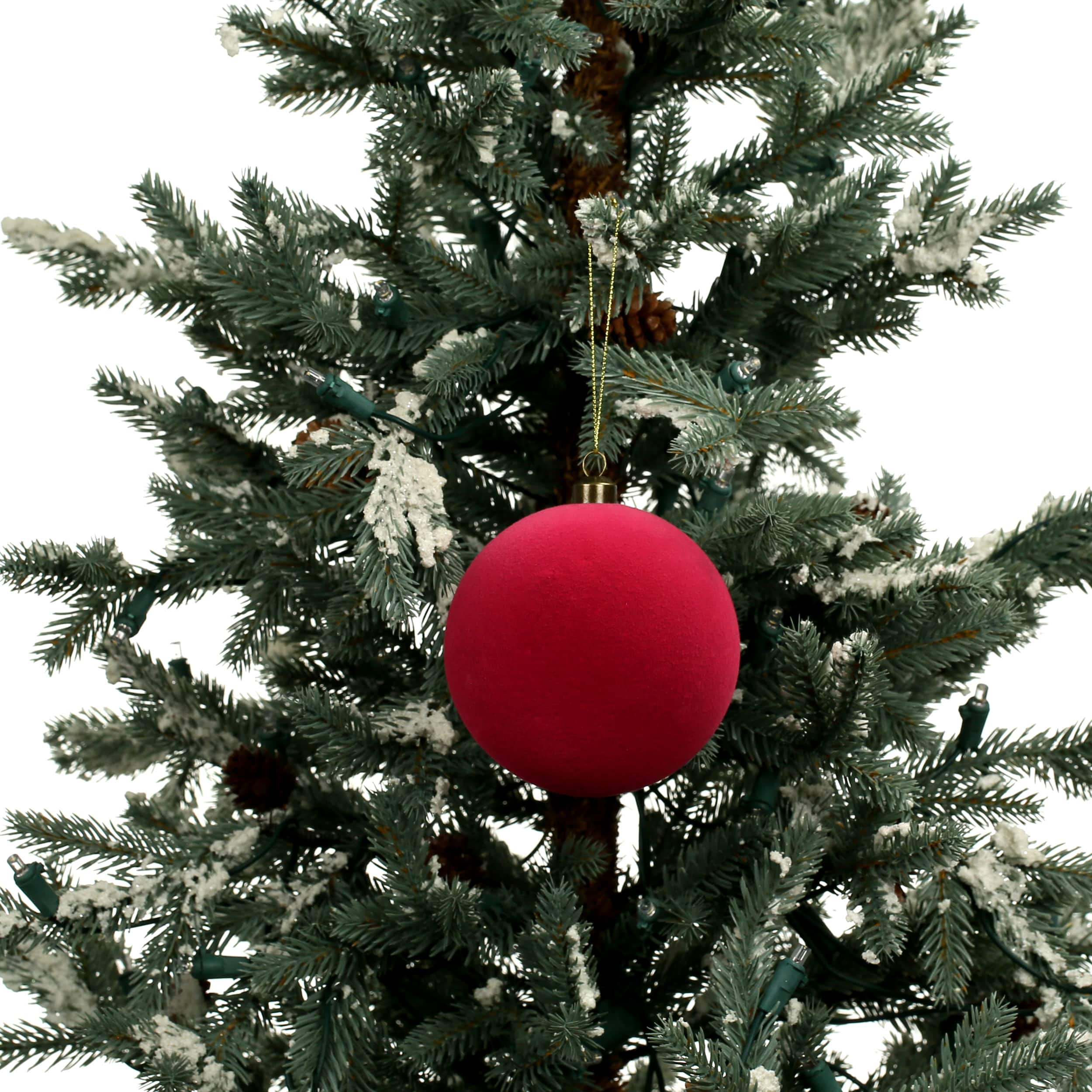 4 Pack 3.8&#x22; Flocked Shatterproof Ball Ornaments by Ashland&#xAE;