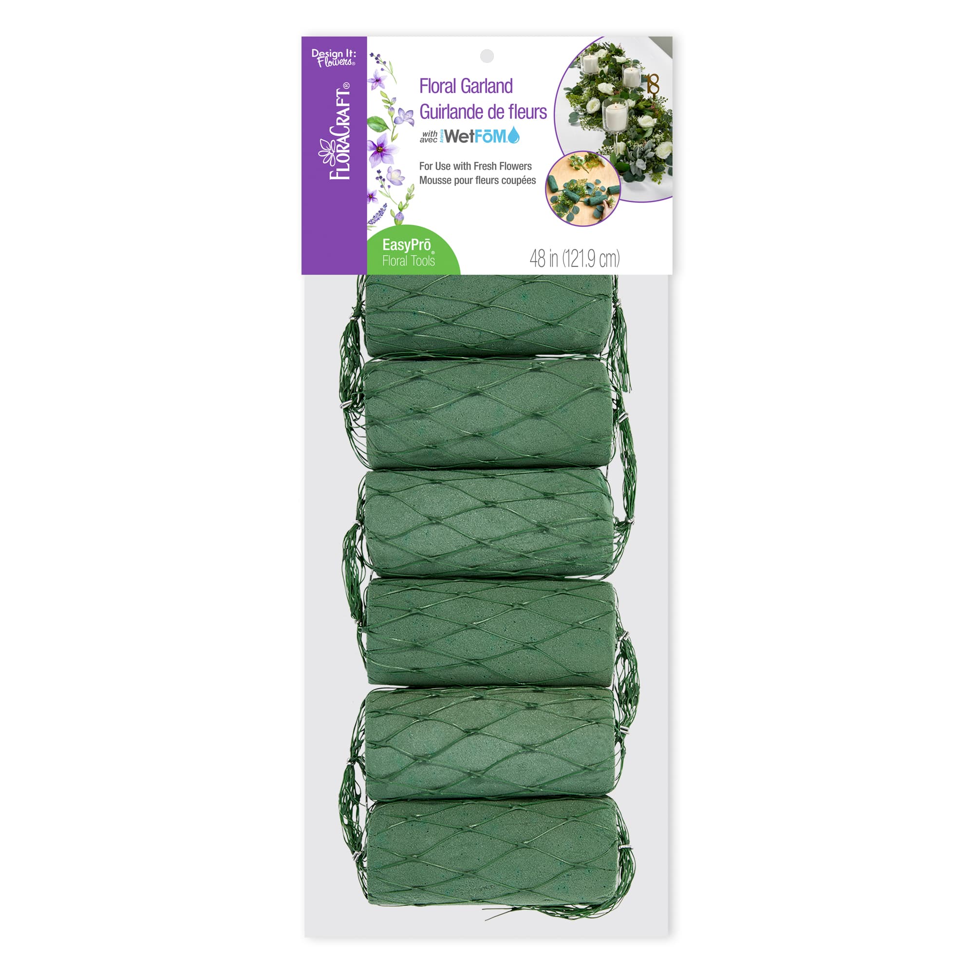 FloraCraft&#xAE; Easy Pr&#x14D; Floral Tools 4ft. Green Floral Garland with Artesia WetF&#x14D;M