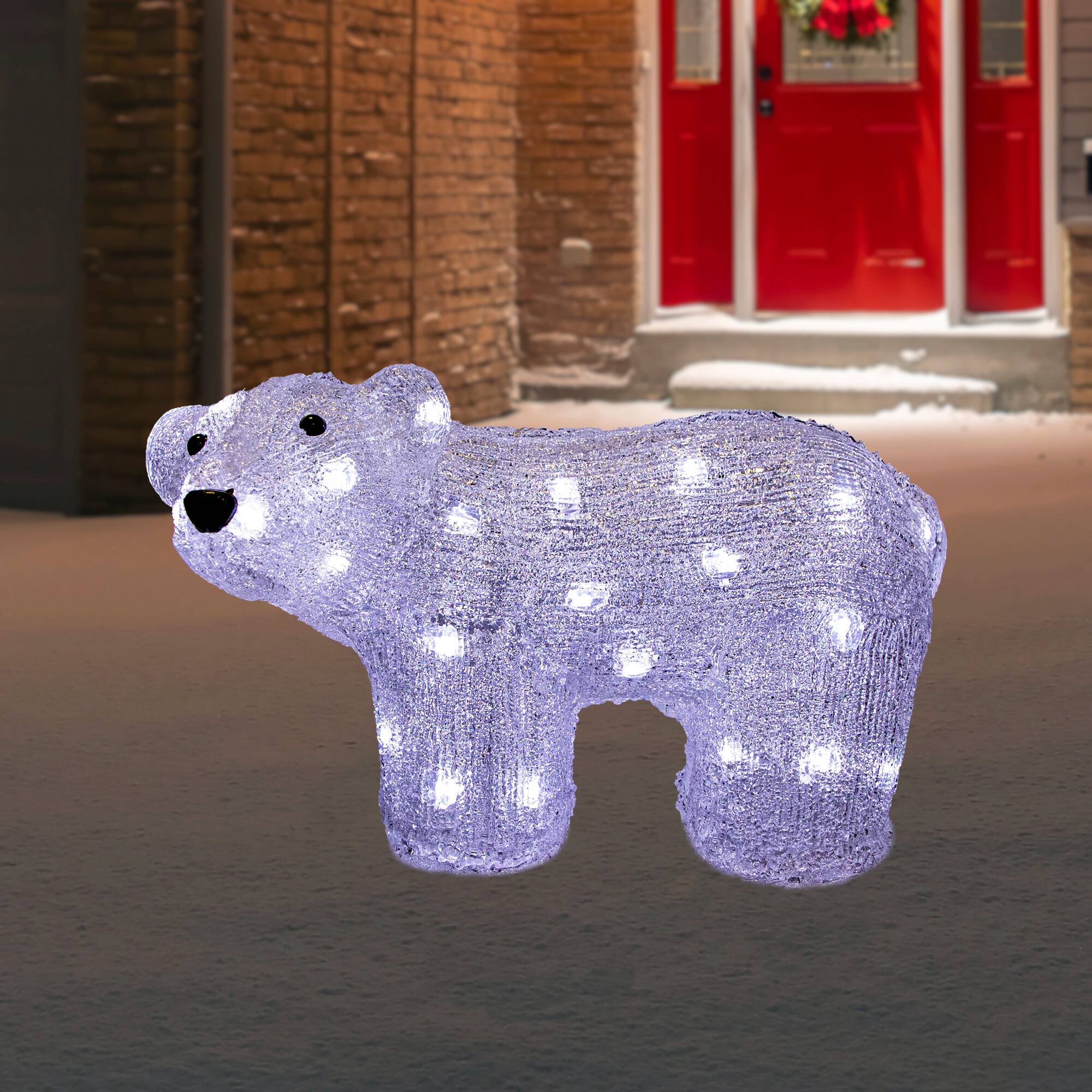 12&#x22; Lighted Commercial Grade Acrylic Baby Bear Christmas Display Decoration