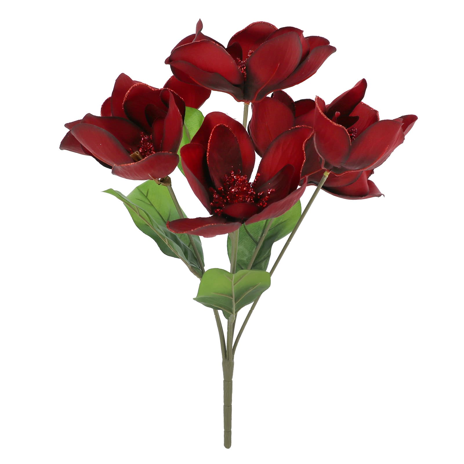 19&#x22; Burgundy Glitter Magnolia Deluxe Bush by Ashland&#xAE;